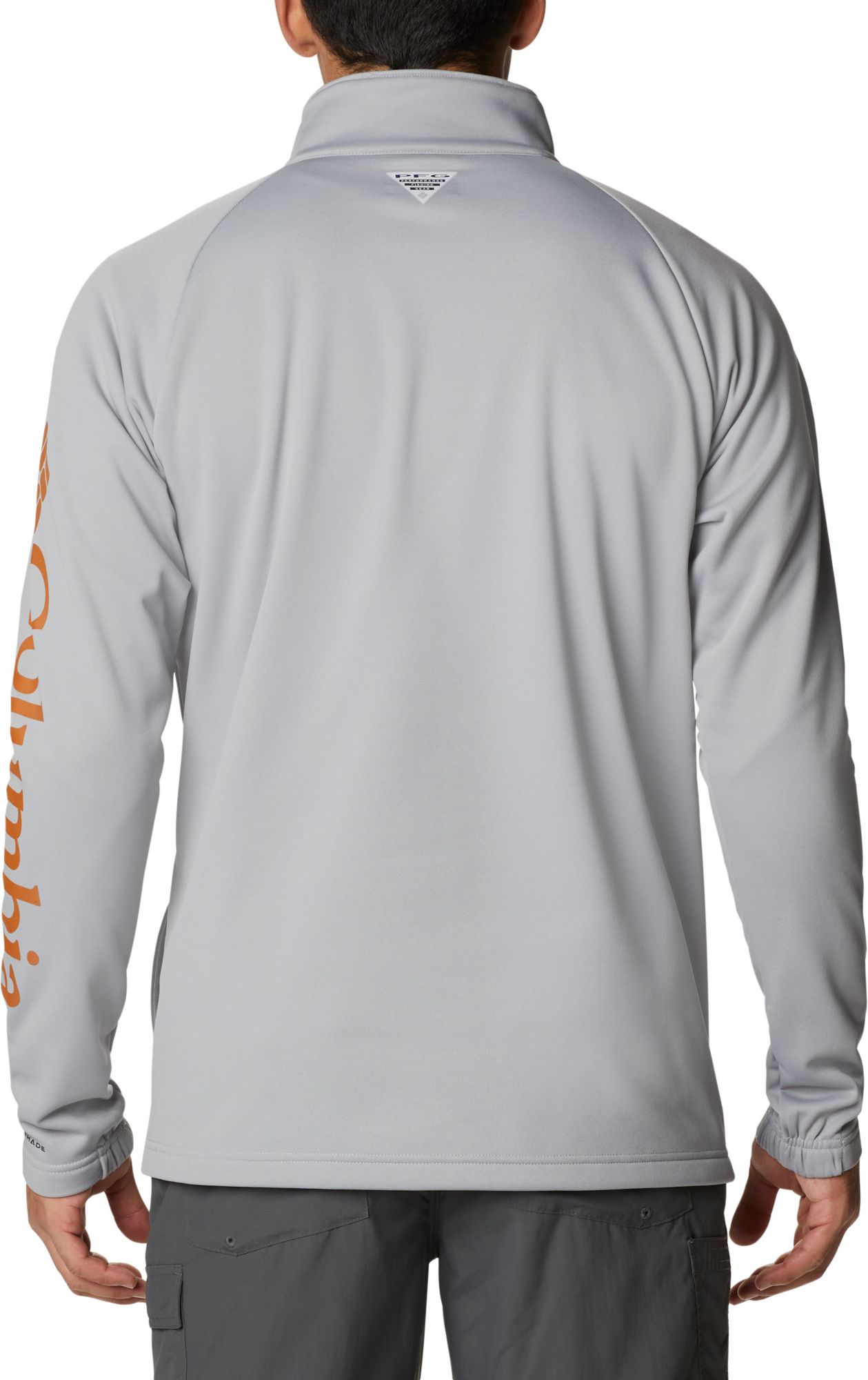 Columbia Men's Texas Longhorns Grey PFG Terminal Tackle Quarter-Zip Pullover Shirt product image