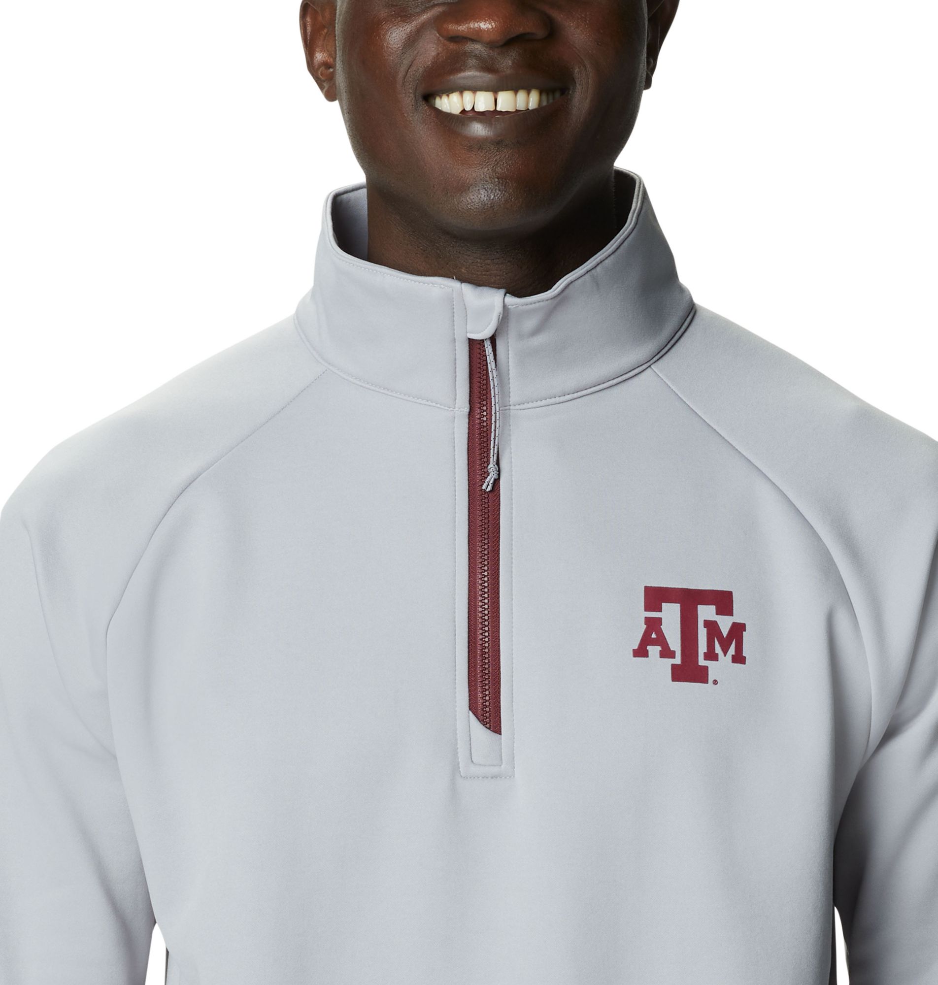 Columbia Men's Texas A&M Aggies Grey PFG Terminal Tackle Quarter-Zip Pullover Shirt product image
