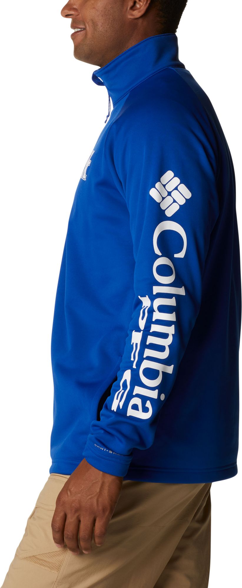 Columbia Men's Kentucky Wildcats Blue PFG Terminal Tackle Quarter-Zip Pullover Shirt product image