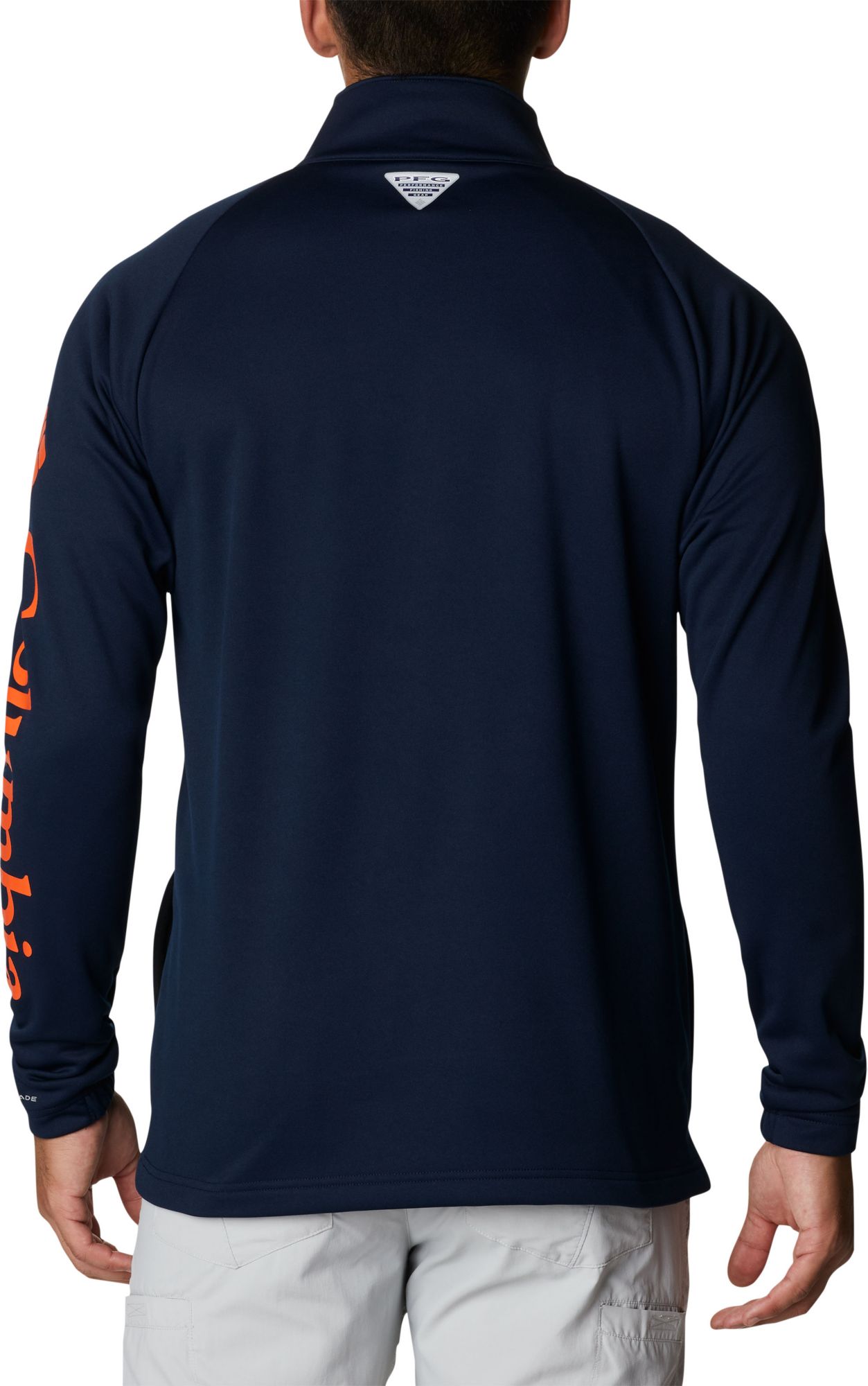 Columbia Men's Auburn Tigers Blue PFG Terminal Tackle Quarter-Zip Pullover Shirt