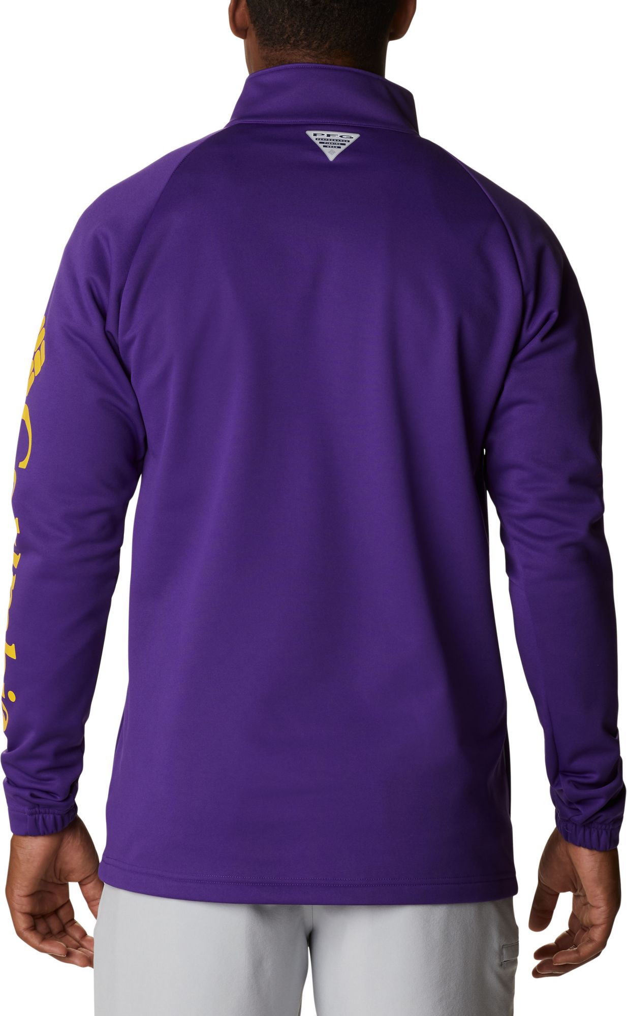 Columbia Men's LSU Tigers Purple PFG Terminal Tackle Quarter-Zip Pullover Shirt