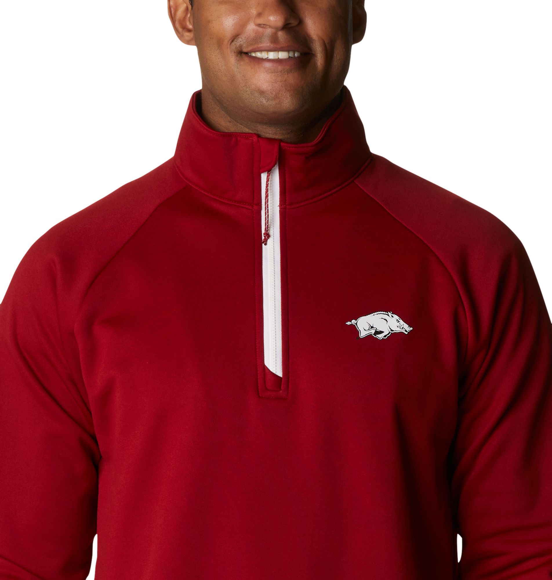 Columbia Men's Arkansas Razorbacks Cardinal PFG Terminal Tackle Quarter-Zip Pullover Shirt product image