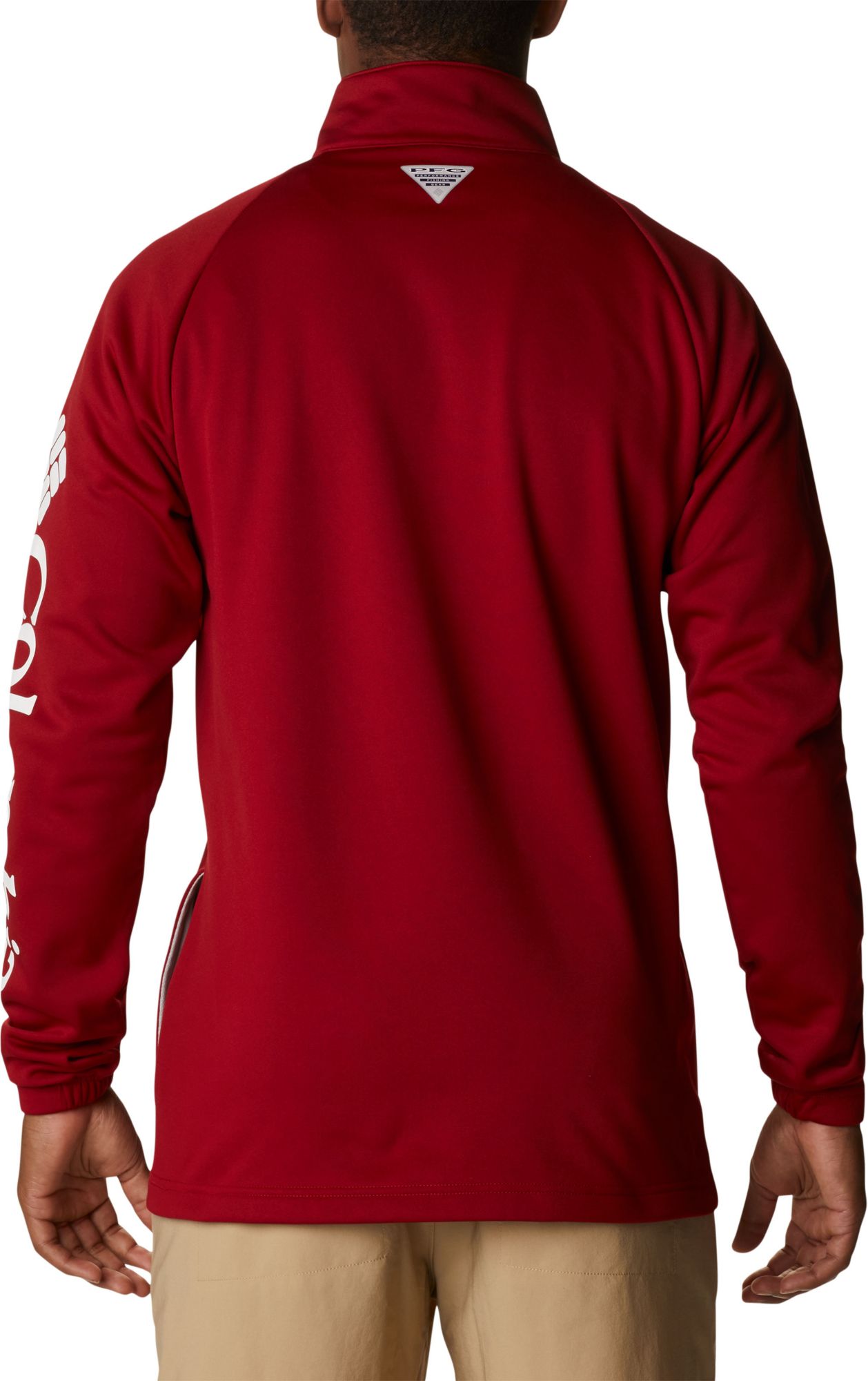 Columbia Men's Arkansas Razorbacks Cardinal PFG Terminal Tackle Quarter-Zip Pullover Shirt product image