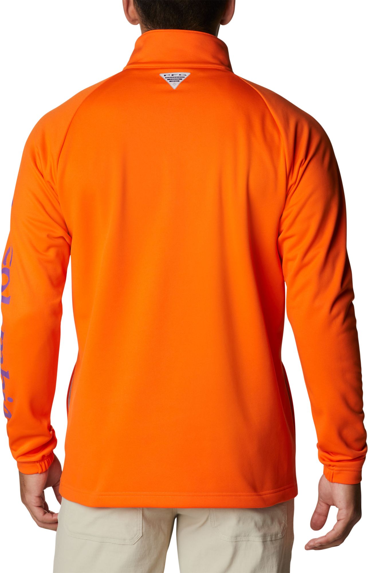 Columbia Men's Clemson Tigers Orange PFG Terminal Tackle Quarter-Zip Pullover Shirt