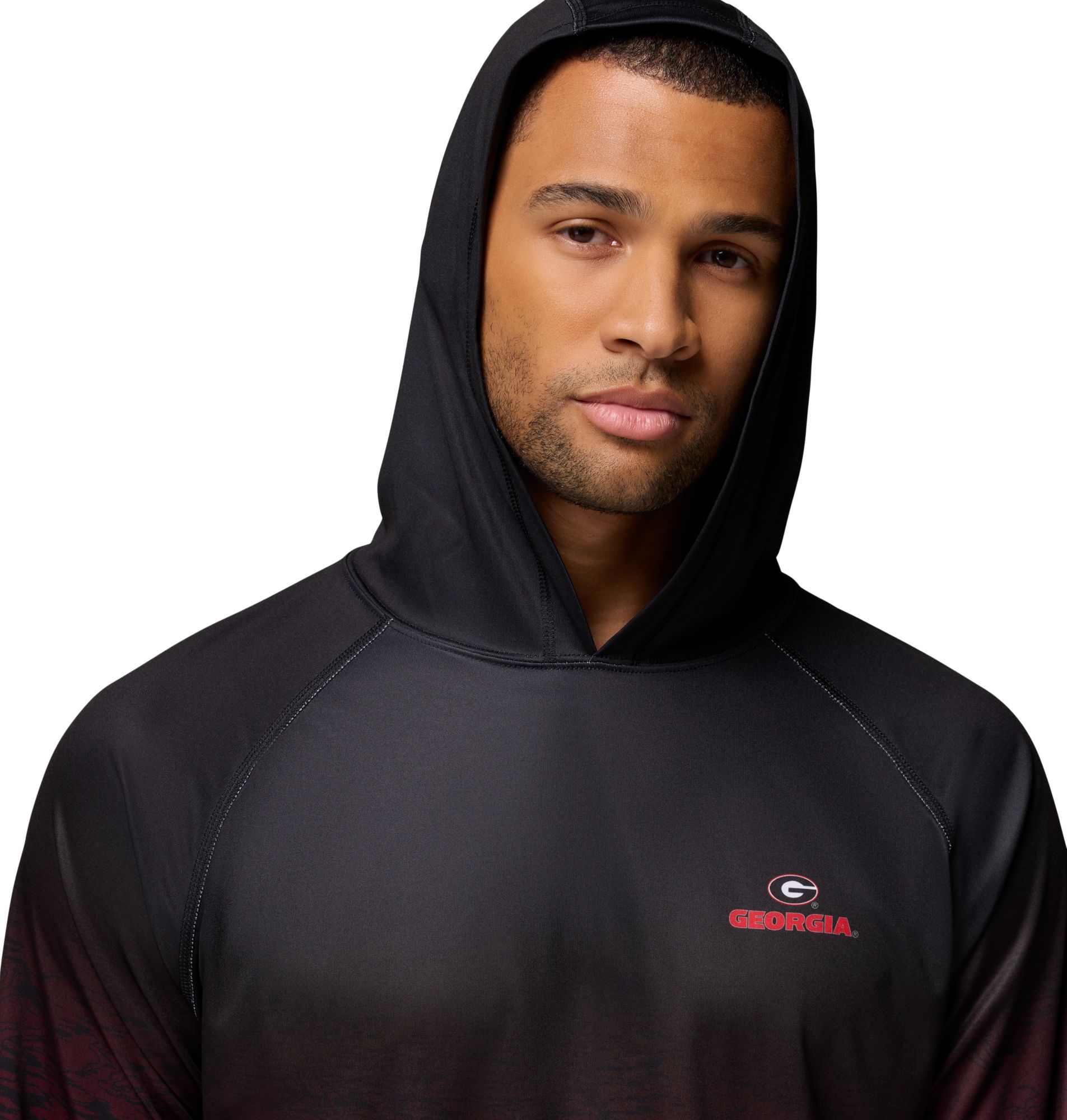 Columbia Men's Georgia Bulldogs Black Super Terminal Tackle Ombre Pullover Hoodie product image