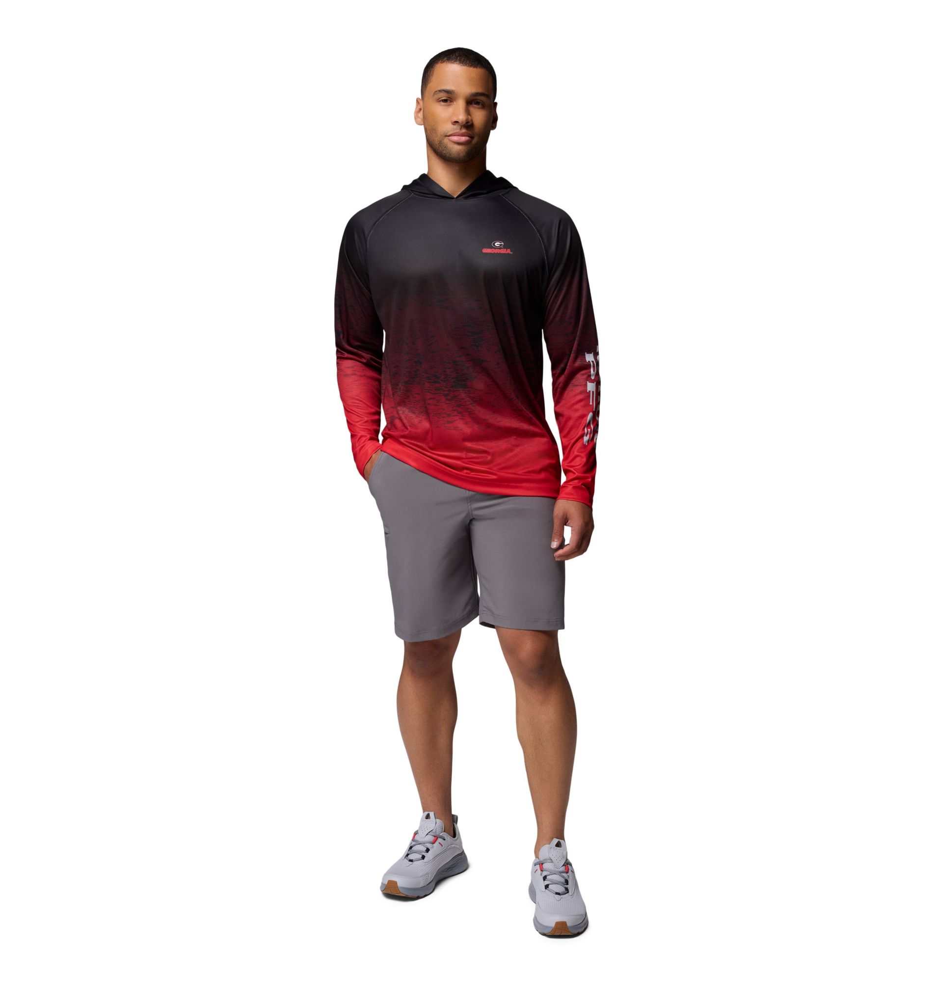 Columbia Men's Georgia Bulldogs Black Super Terminal Tackle Ombre Pullover Hoodie product image