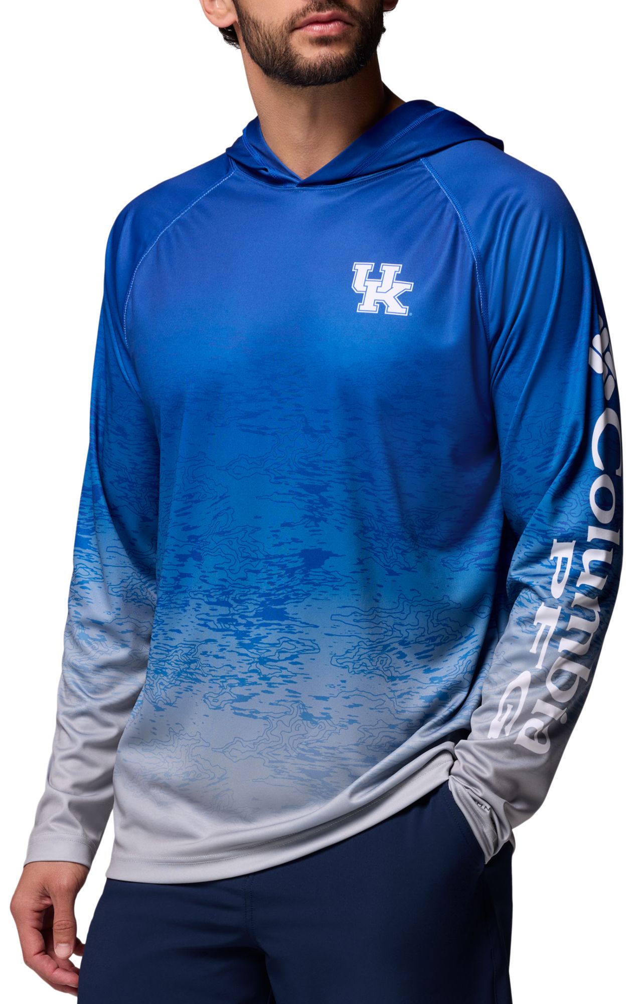 Columbia Men's Kentucky Wildcats Azul Super Terminal Tackle Ombre Pullover Hoodie product image