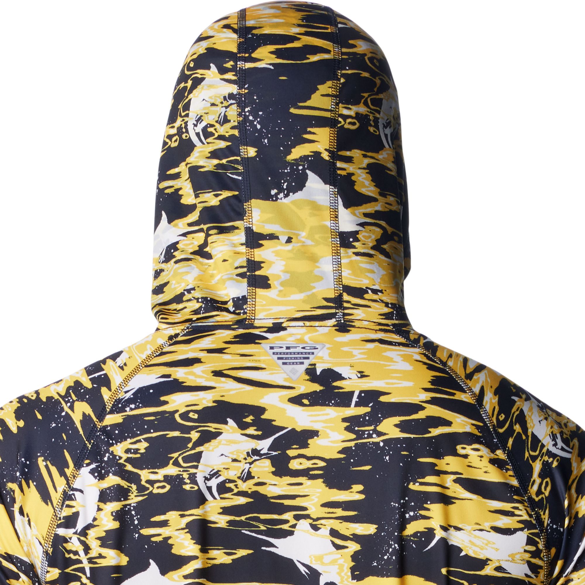 Columbia Men's Michigan Wolverines Blue PFG Super Terminal Tackle Long Sleeve Hooded T-Shirt product image