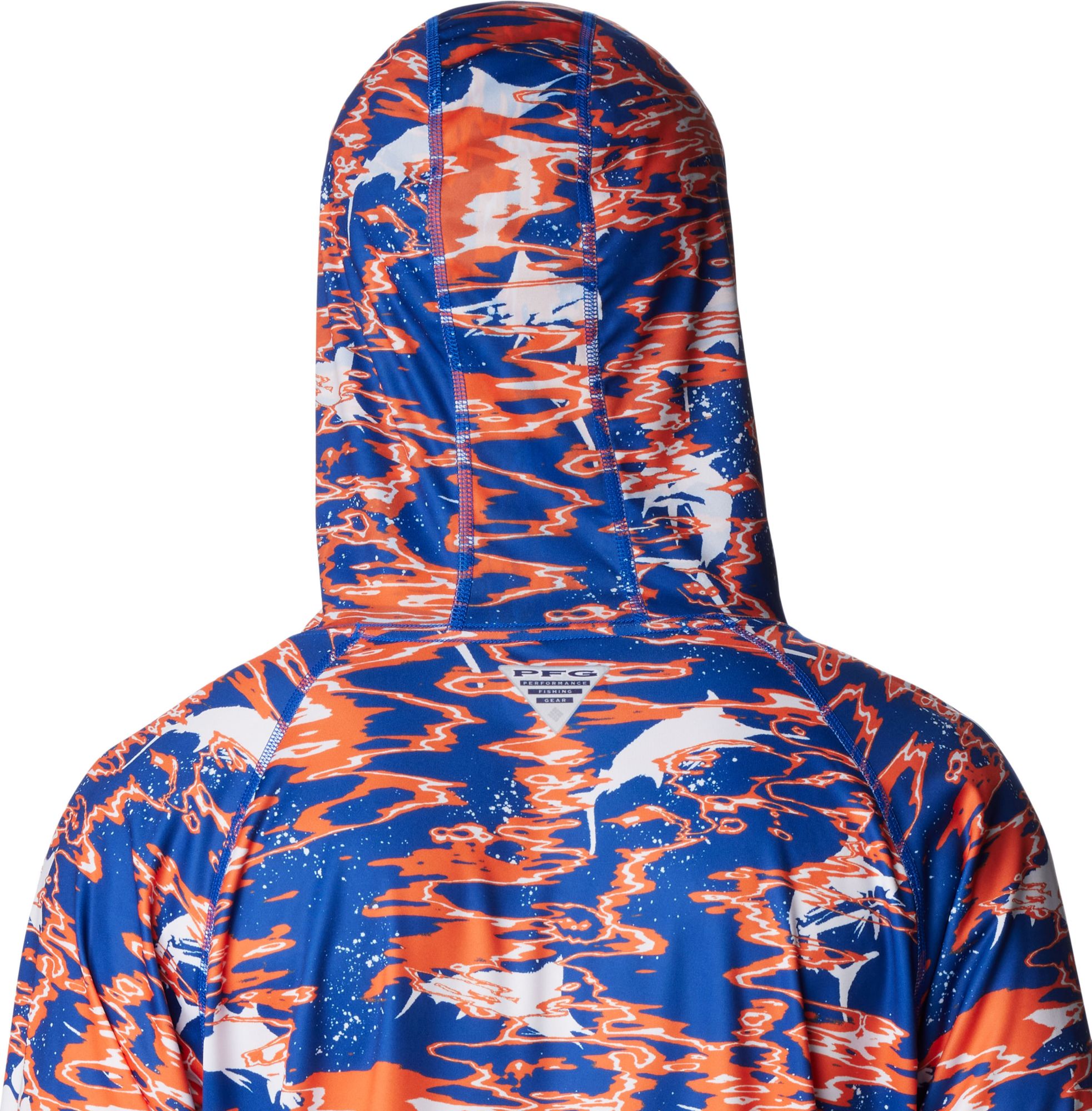 Columbia Men's Florida Gators Blue PFG Super Terminal Tackle Long Sleeve Hooded T-Shirt product image