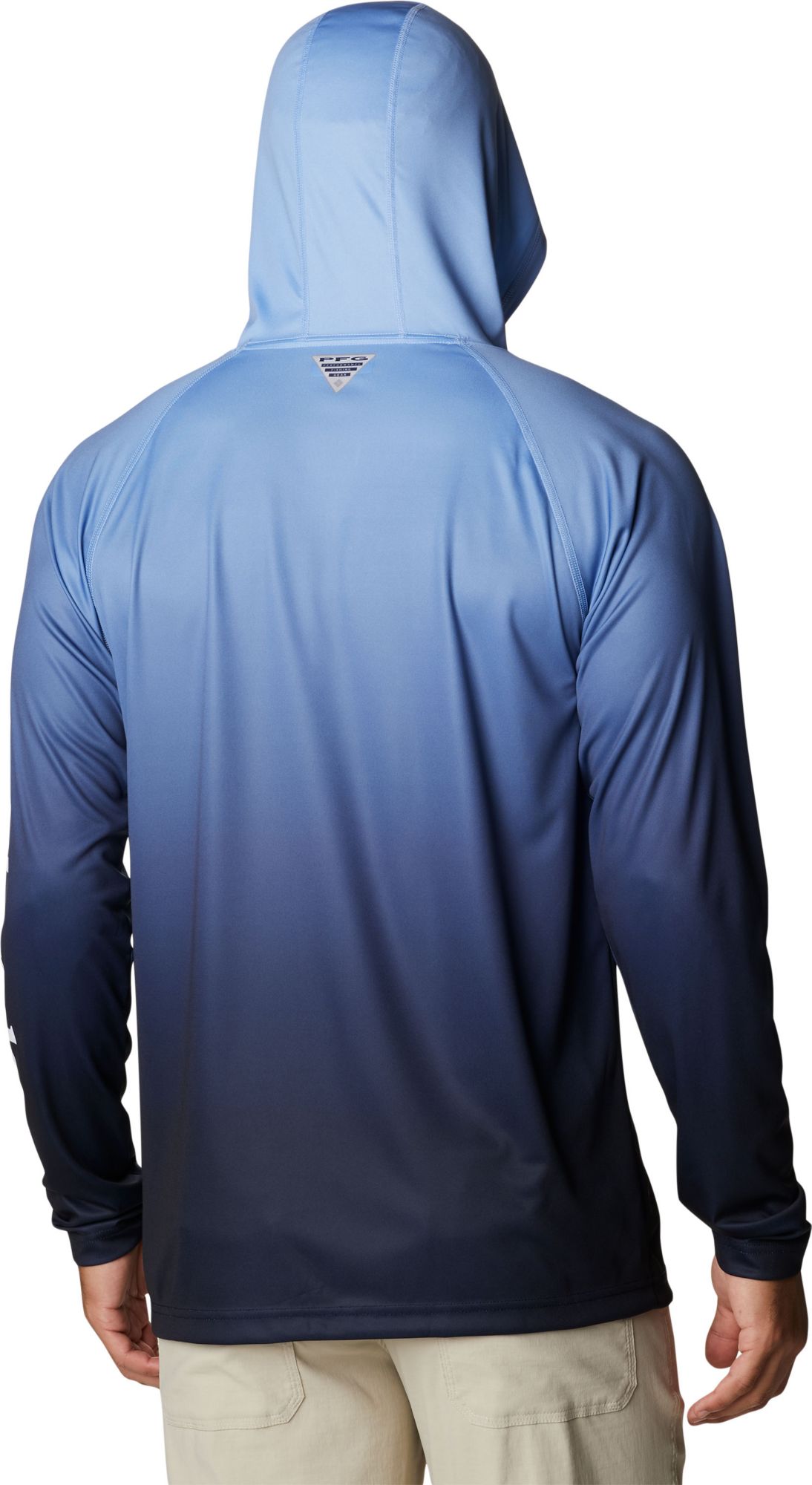 Columbia Men's North Carolina Tar Heels White PFG Super Terminal Tackle Long Sleeve Hooded T-Shirt product image