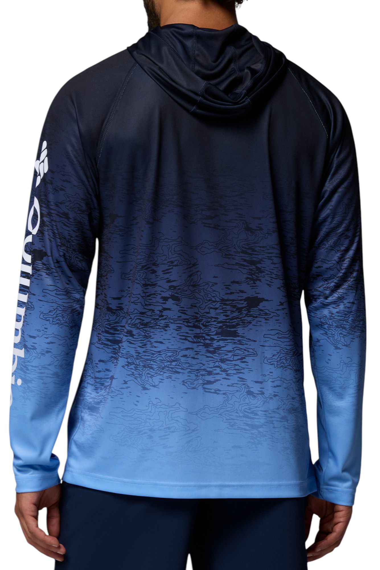 Columbia Men's North Carolina Tar Heels Navy Super Terminal Tackle Ombre Pullover Hoodie product image