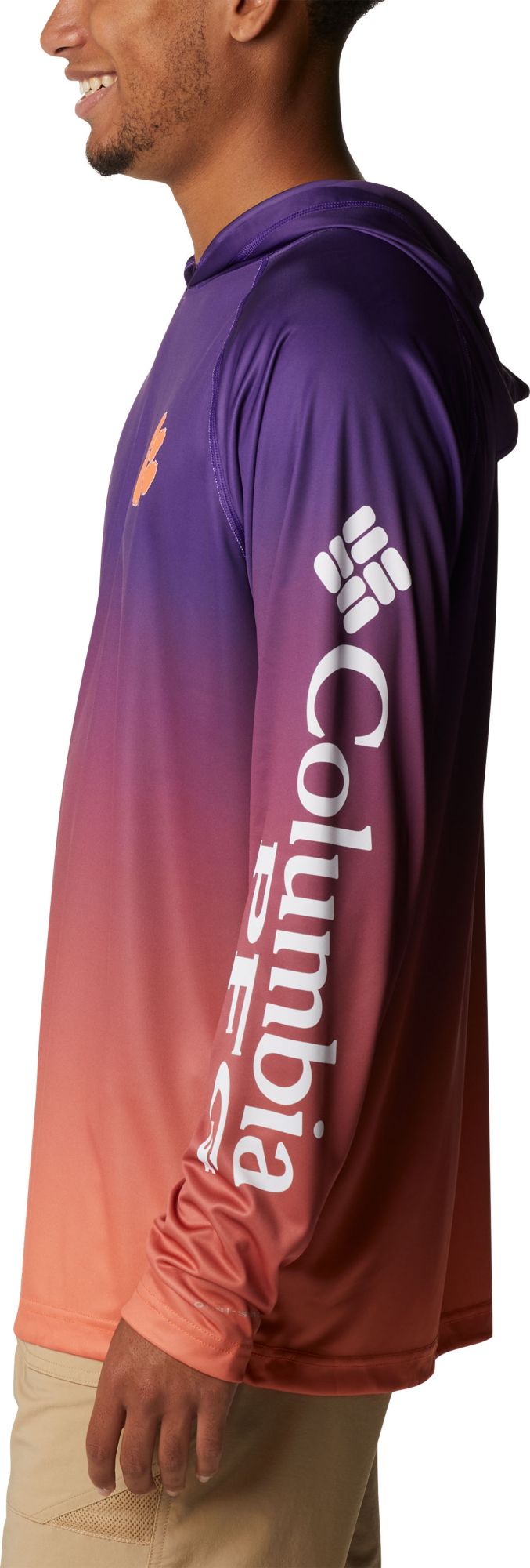 Columbia Men's Clemson Tigers Regalia PFG Super Terminal Tackle Long Sleeve Hooded T-Shirt product image