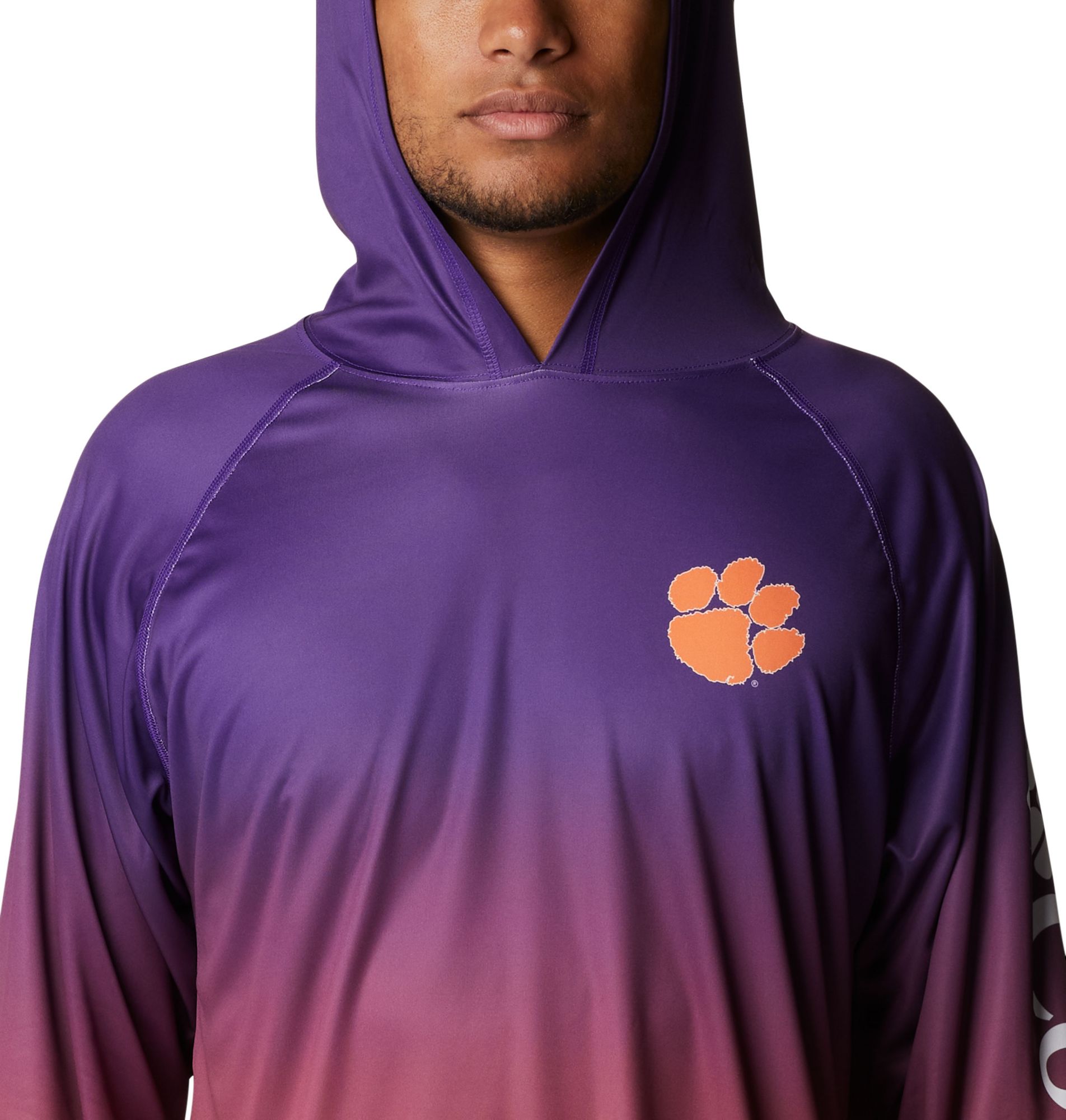 Columbia Men's Clemson Tigers Regalia PFG Super Terminal Tackle Long Sleeve Hooded T-Shirt product image