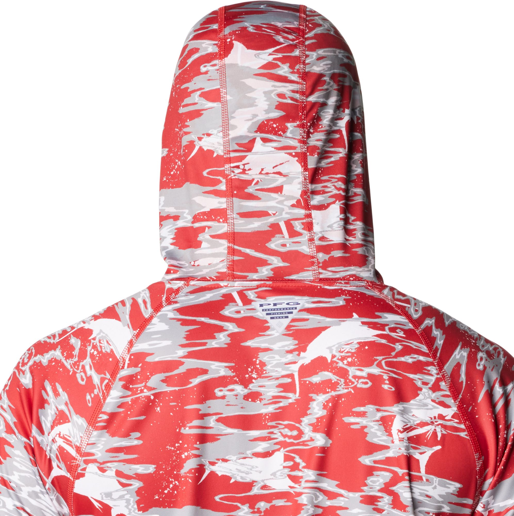 Columbia Men's Ohio State Buckeyes Scarlet PFG Super Terminal Tackle Long Sleeve Hooded T-Shirt product image