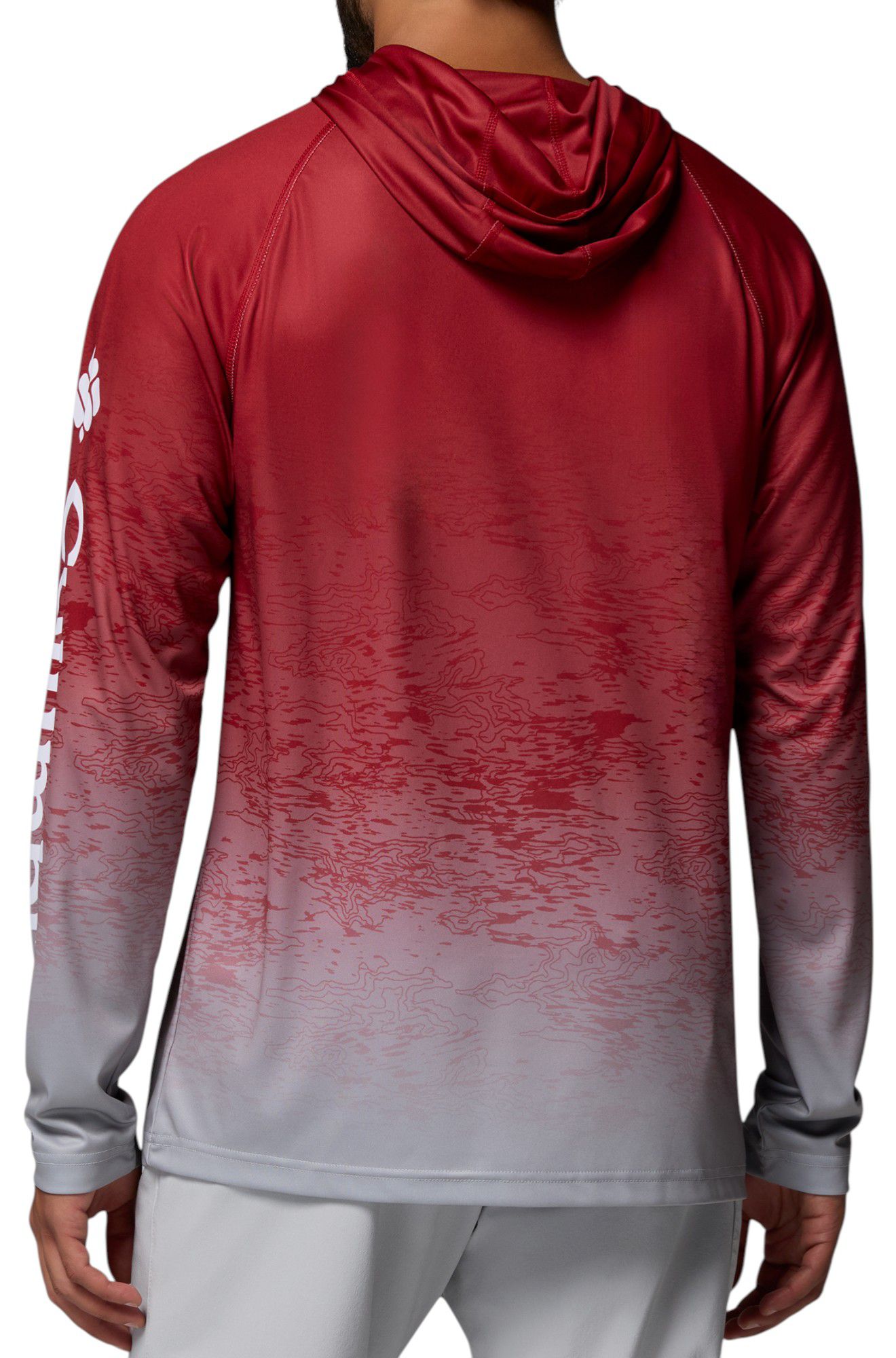 Columbia Men's Arkansas Razorbacks Red Super Terminal Tackle Ombre Pullover Hoodie product image