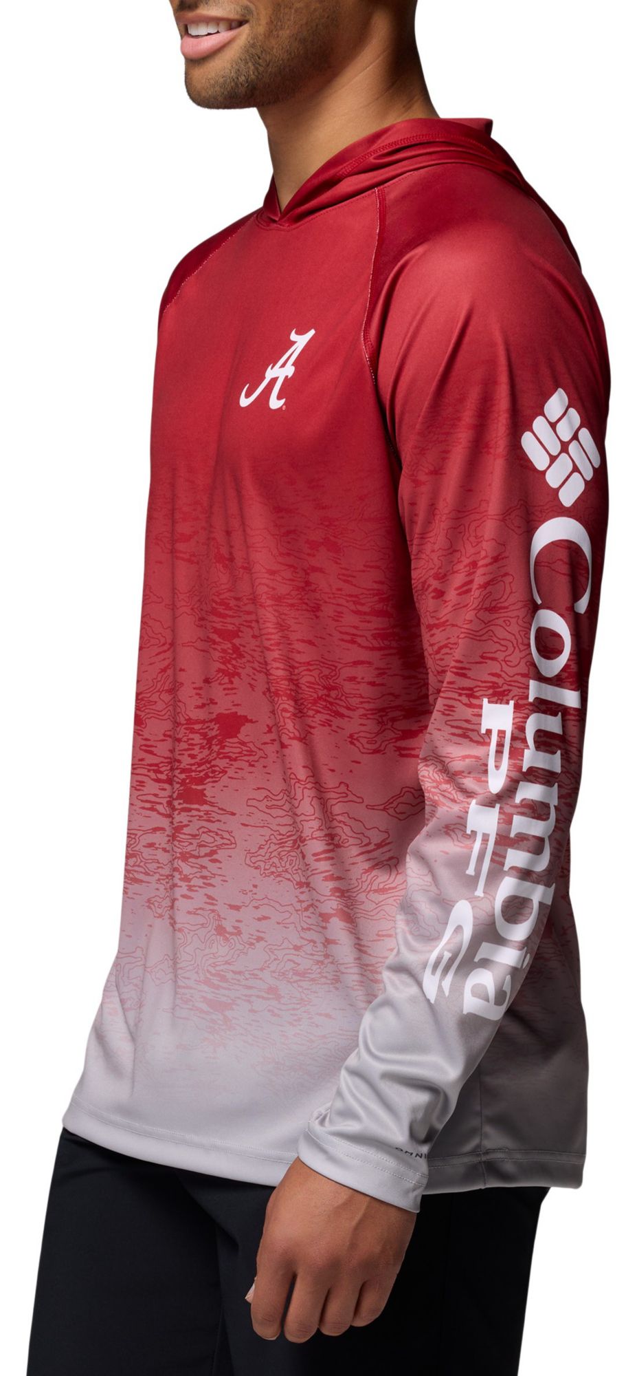 Columbia Men's Alabama Crimson Tide Red Super Terminal Tackle Ombre Pullover Hoodie product image