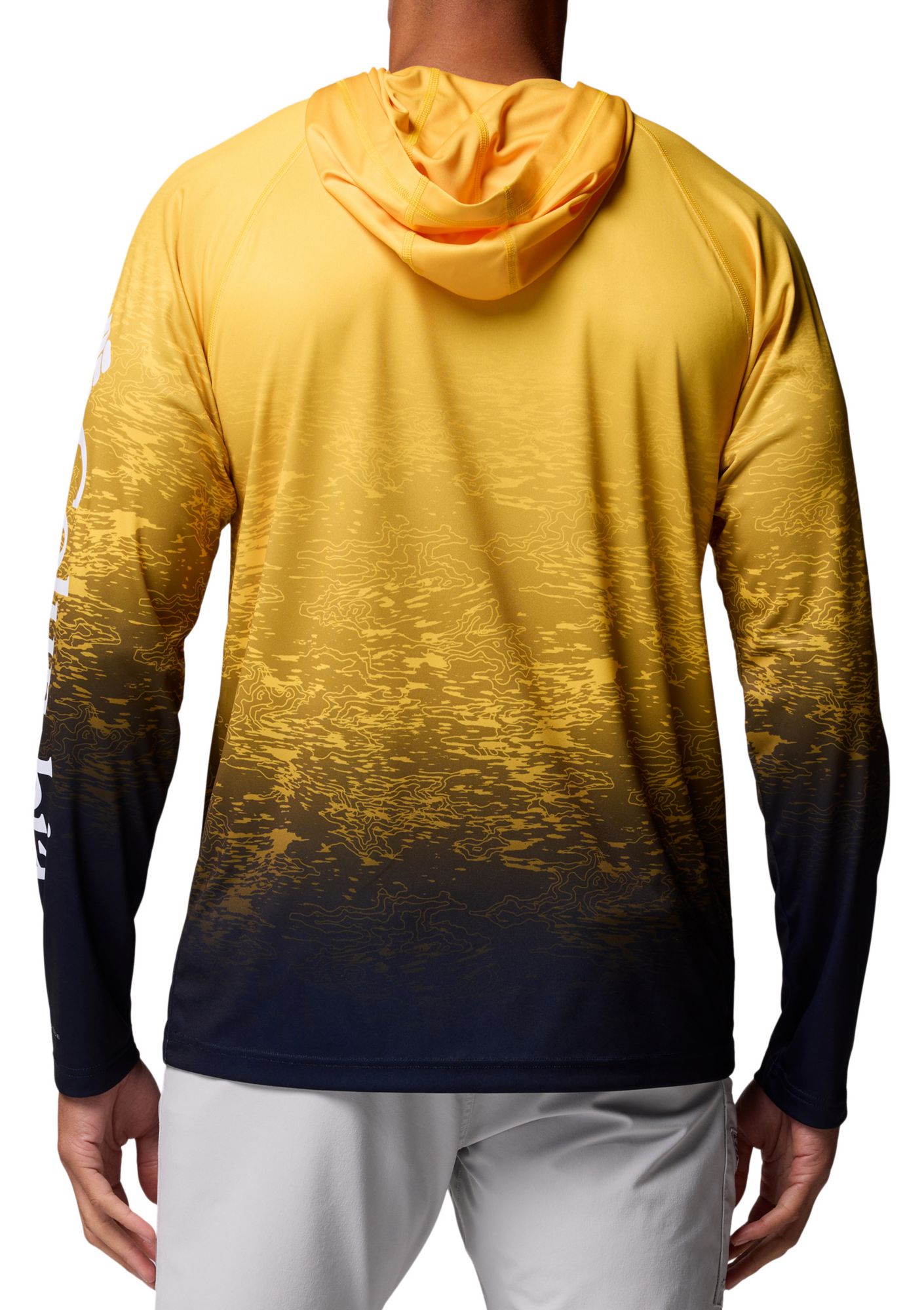 Columbia Men's Michigan Wolverines Yellow Super Terminal Tackle Ombre Pullover Hoodie product image