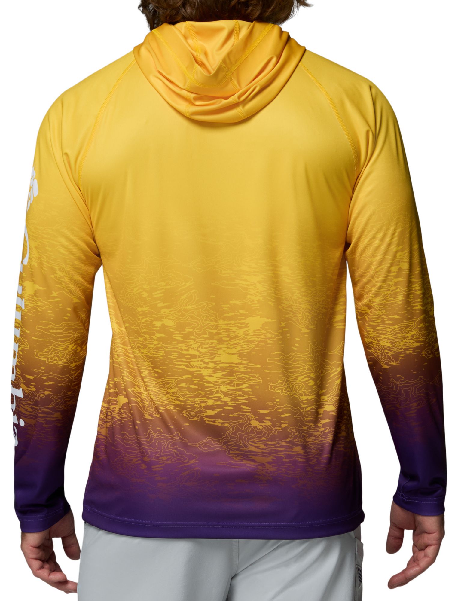 Columbia Men's LSU Tigers Yellow Super Terminal Tackle Ombre Pullover Hoodie product image