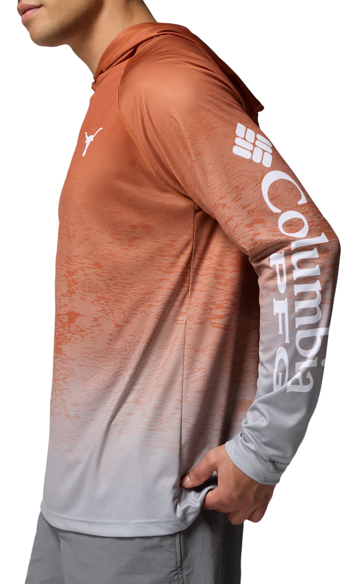 Columbia Men's Texas Longhorns Cedar Super Terminal Tackle Ombre Pullover Hoodie product image