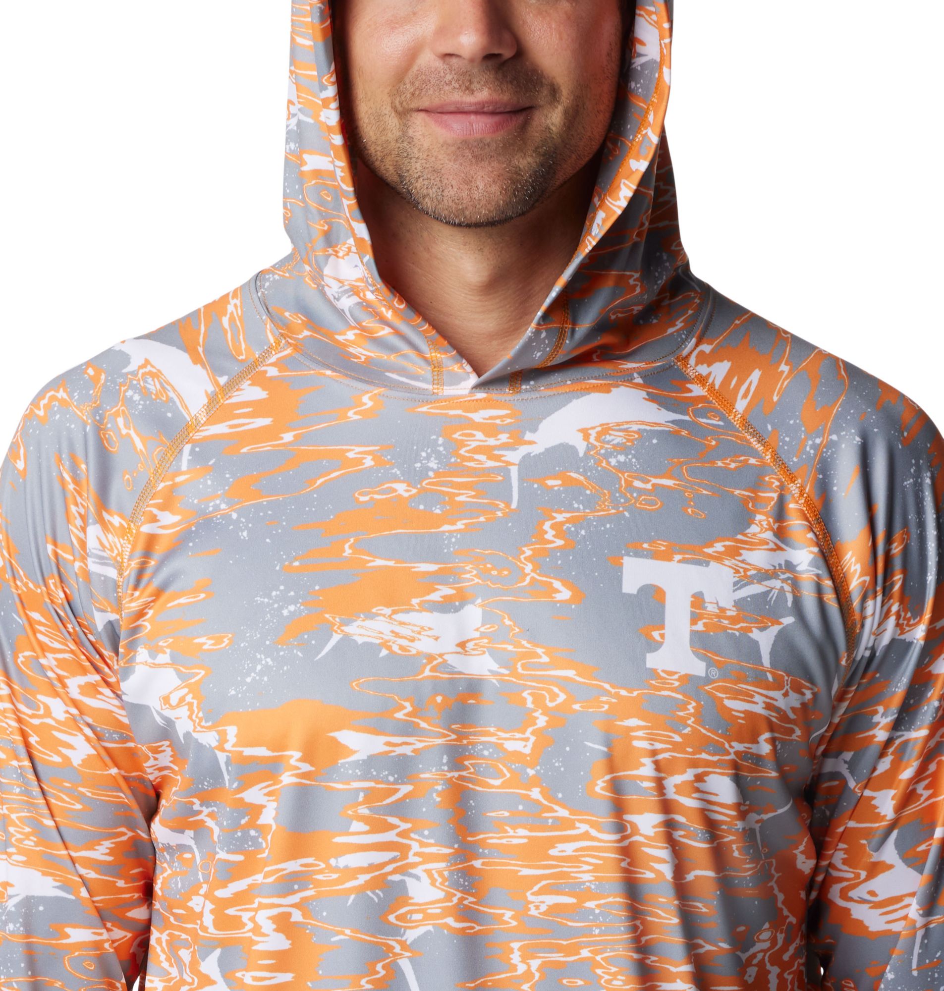 Columbia Men's Tennessee Volunteers Tennessee Orange PFG Super Terminal Tackle Long Sleeve Hooded T-Shirt product image