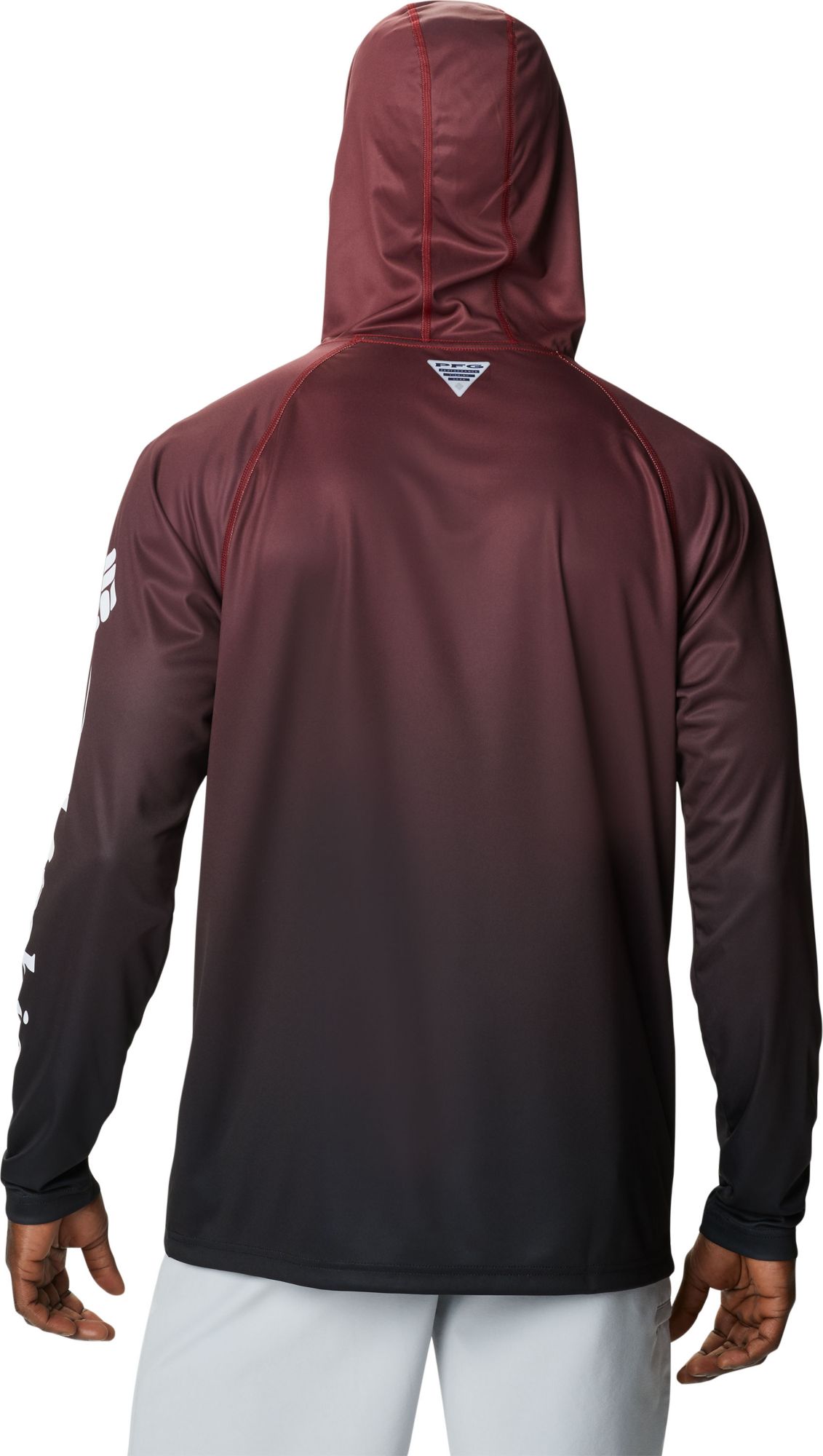 Columbia Men's South Carolina Gamecocks Garnet PFG Super Terminal Tackle Long Sleeve Hooded T-Shirt product image