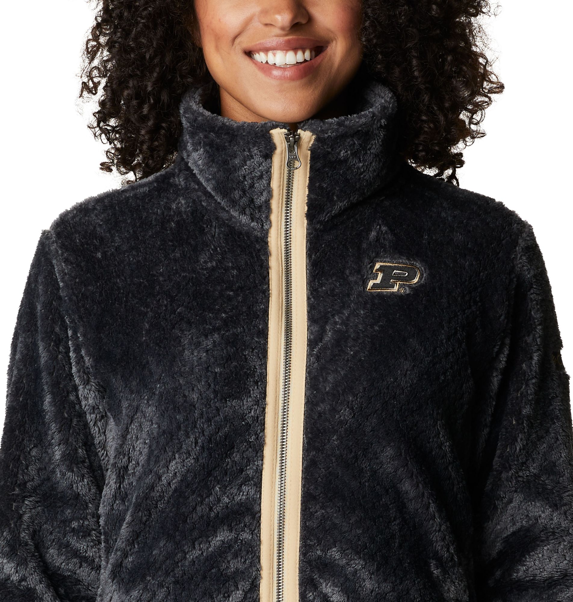 Columbia Women's Purdue Boilermakers Black Fire Side Sherpa Full-Zip Jacket