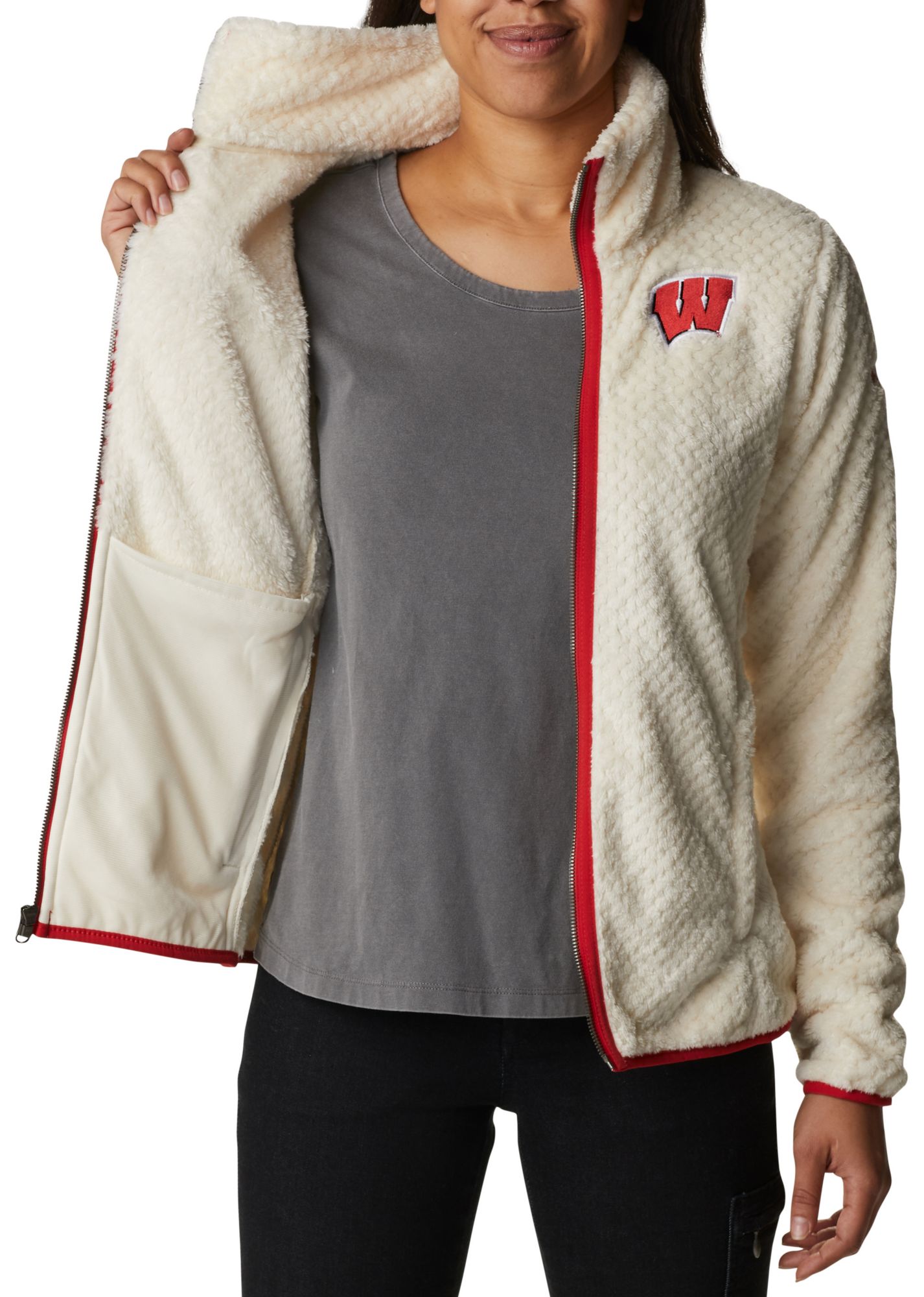 Columbia Women's Wisconsin Badgers Chalk Fire Side Full-Zip Jacket product image