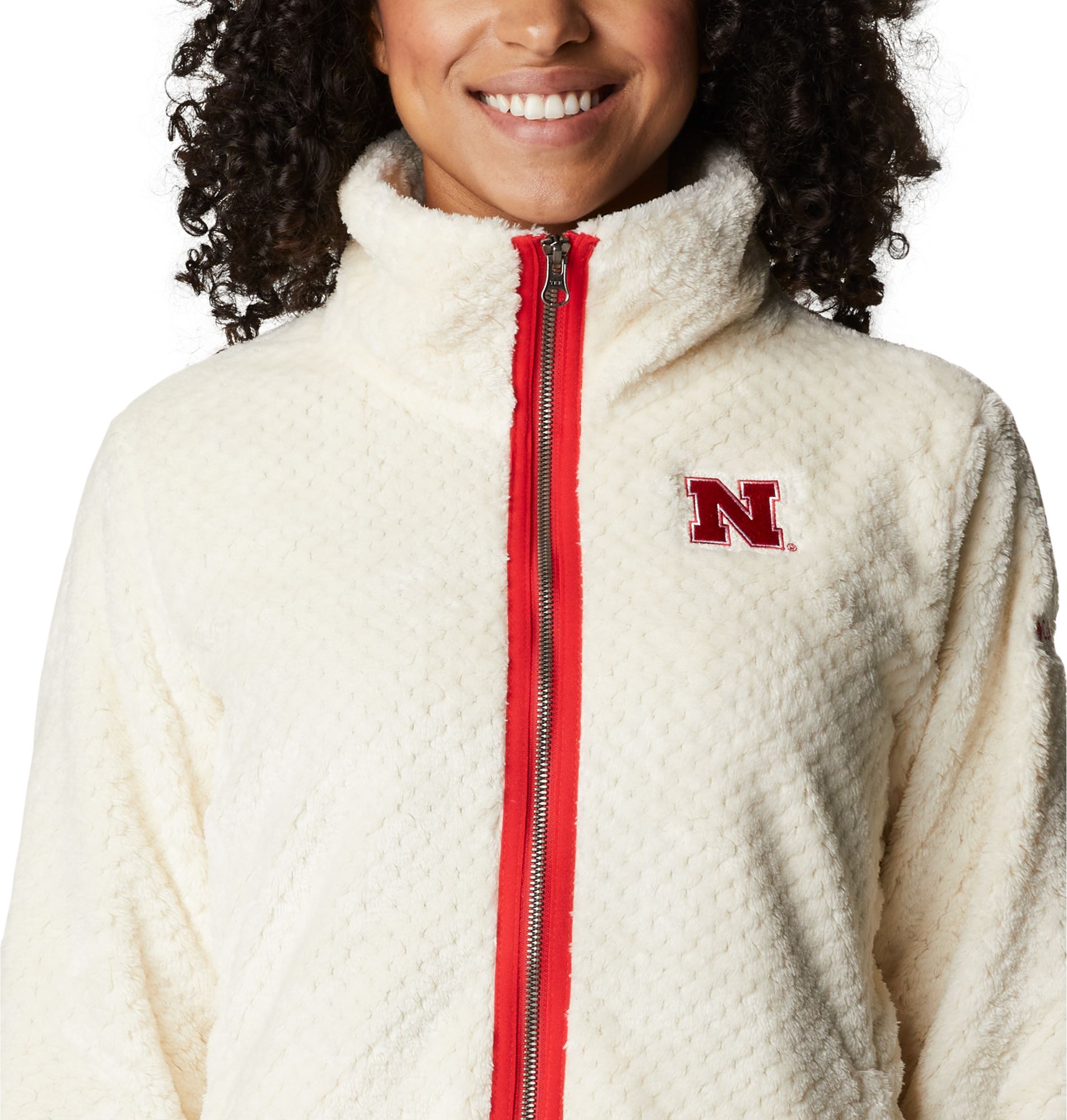 Columbia Women's Nebraska Cornhuskers Chalk Fireside Sherpa Full-Zip Jacket product image