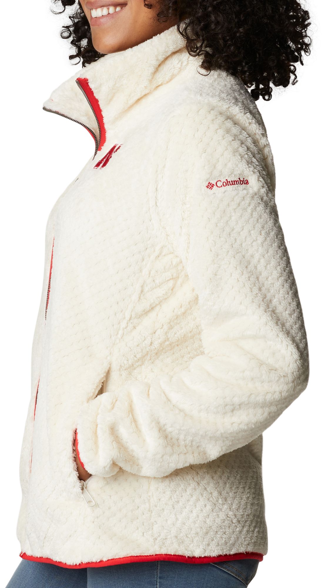 Columbia Women's Nebraska Cornhuskers Chalk Fireside Sherpa Full-Zip Jacket product image