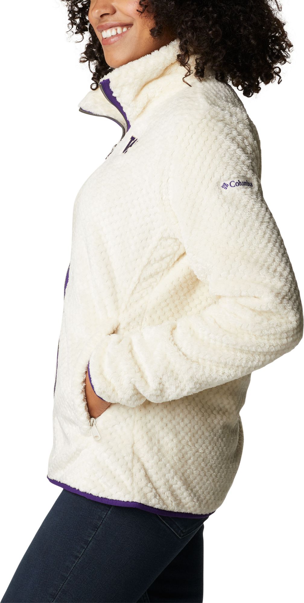 Columbia Women's Washington Huskies White Fire Side Sherpa Full-Zip Jacket product image