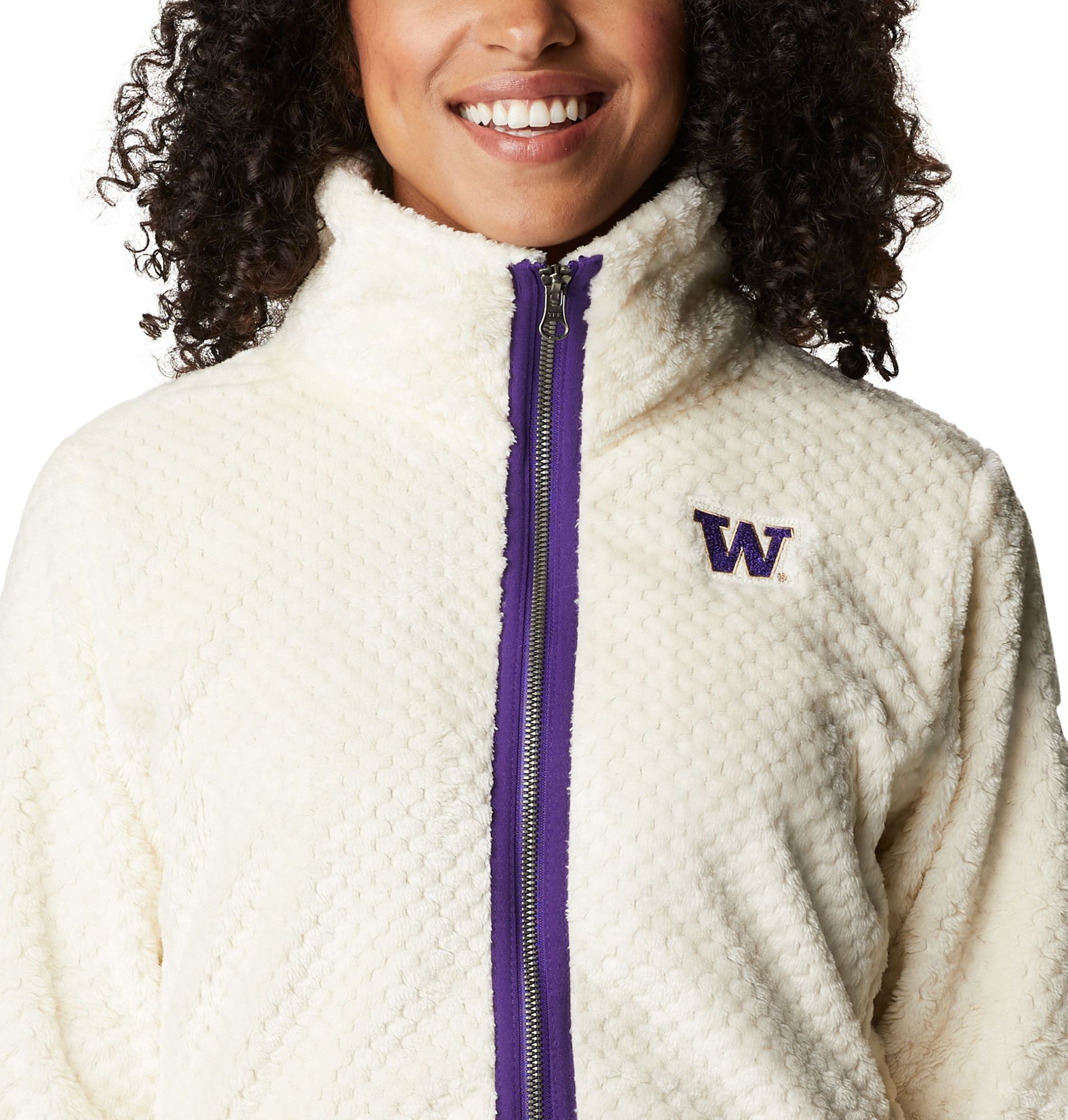 Columbia Women's Washington Huskies White Fire Side Sherpa Full-Zip Jacket product image