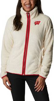 Columbia Women's Wisconsin Badgers White Fire Side Sherpa Full-Zip Jacket product image