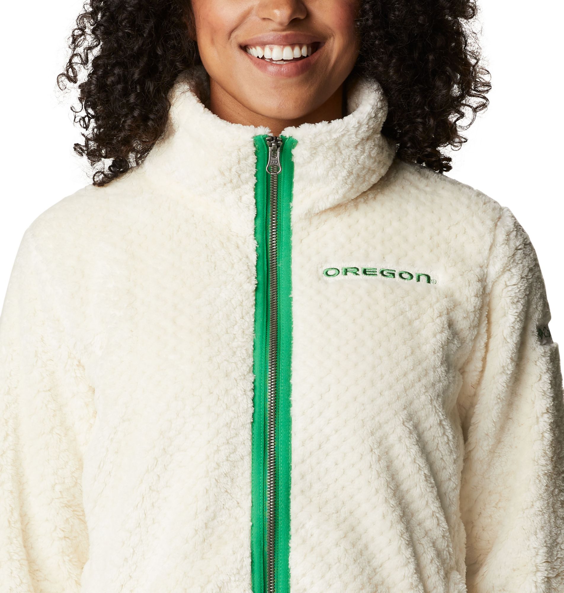 Columbia Women's Oregon Ducks White Fire Side Sherpa Full-Zip Jacket product image