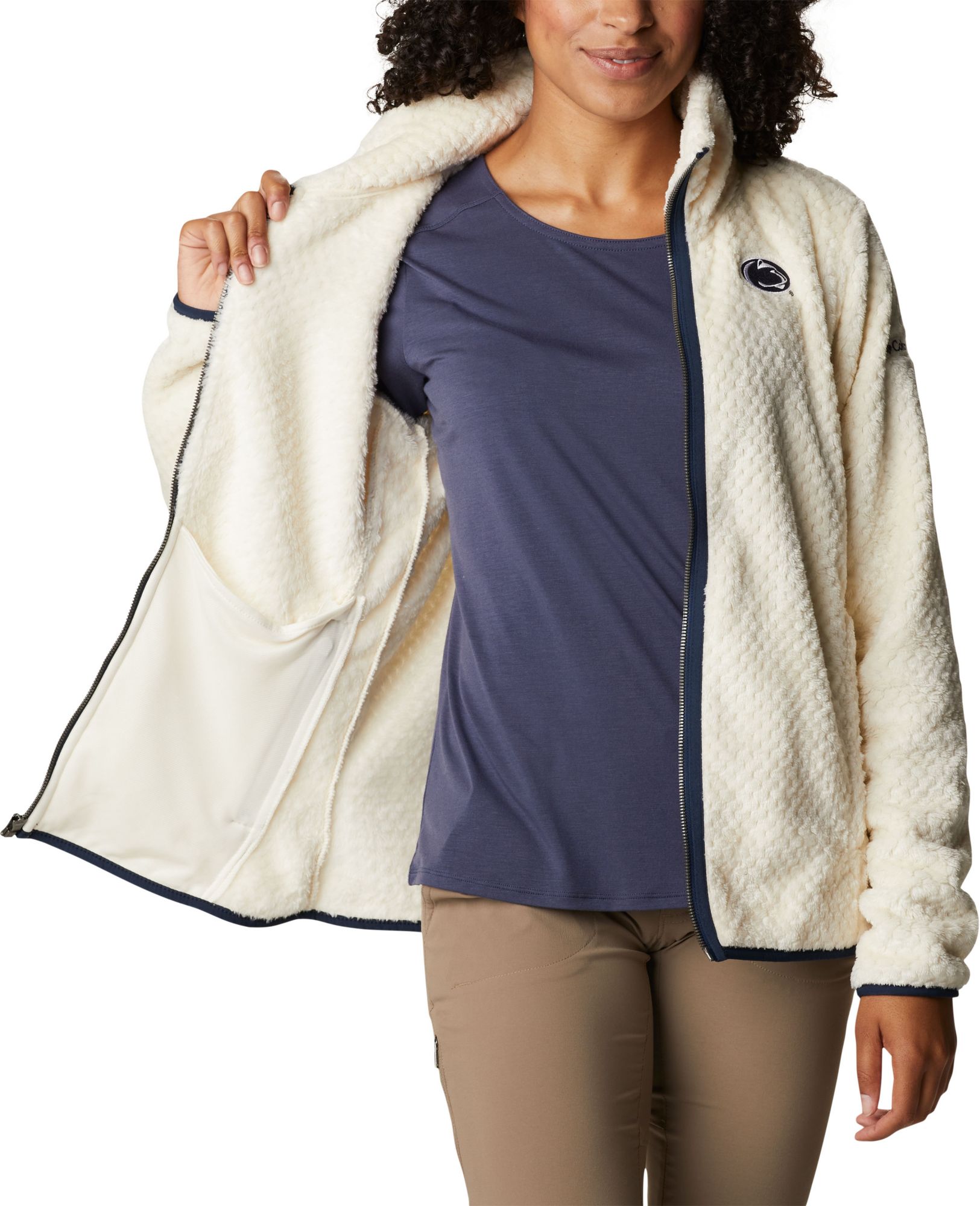 Columbia Women's Penn State Nittany Lions White Fire Side Sherpa Full-Zip Jacket