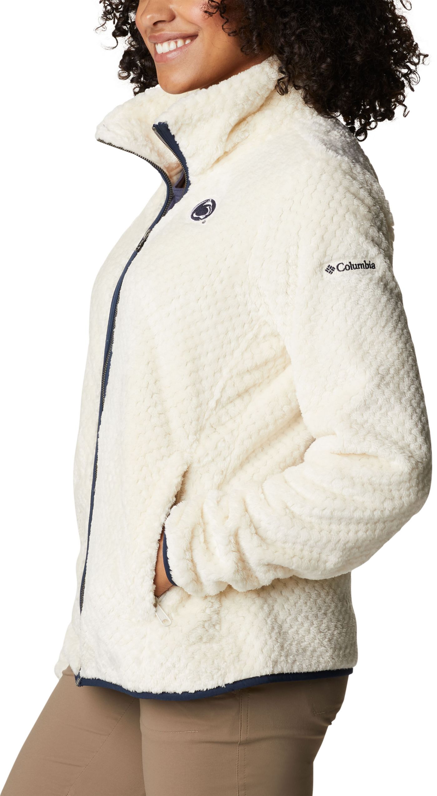 Columbia Women s Penn State Nittany Lions White Fire Side Sherpa Full Zip Jacket Dick s Sporting Goods