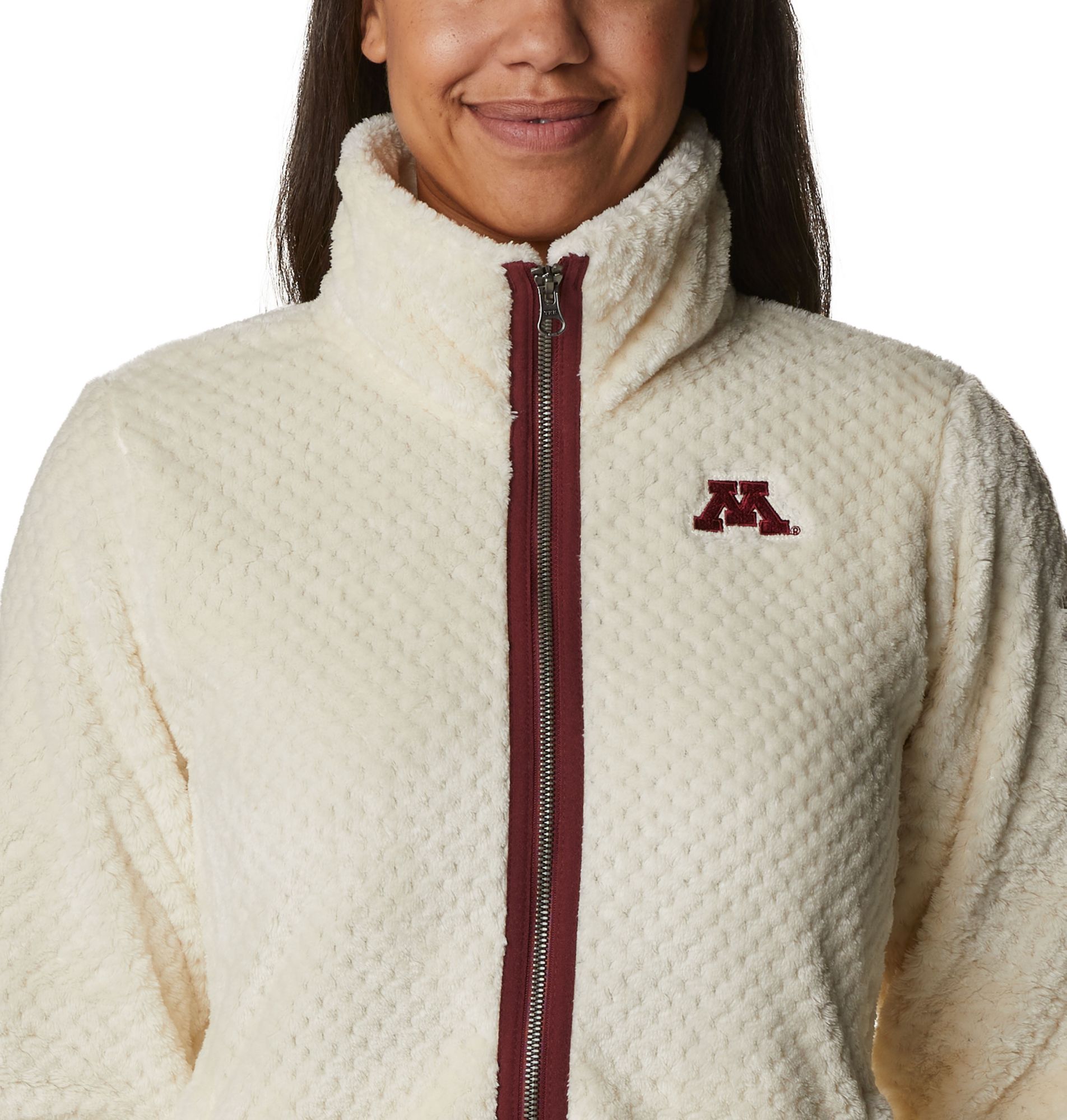 Columbia Women's Minnesota Golden Gophers White Fire Side Sherpa Full-Zip Jacket product image