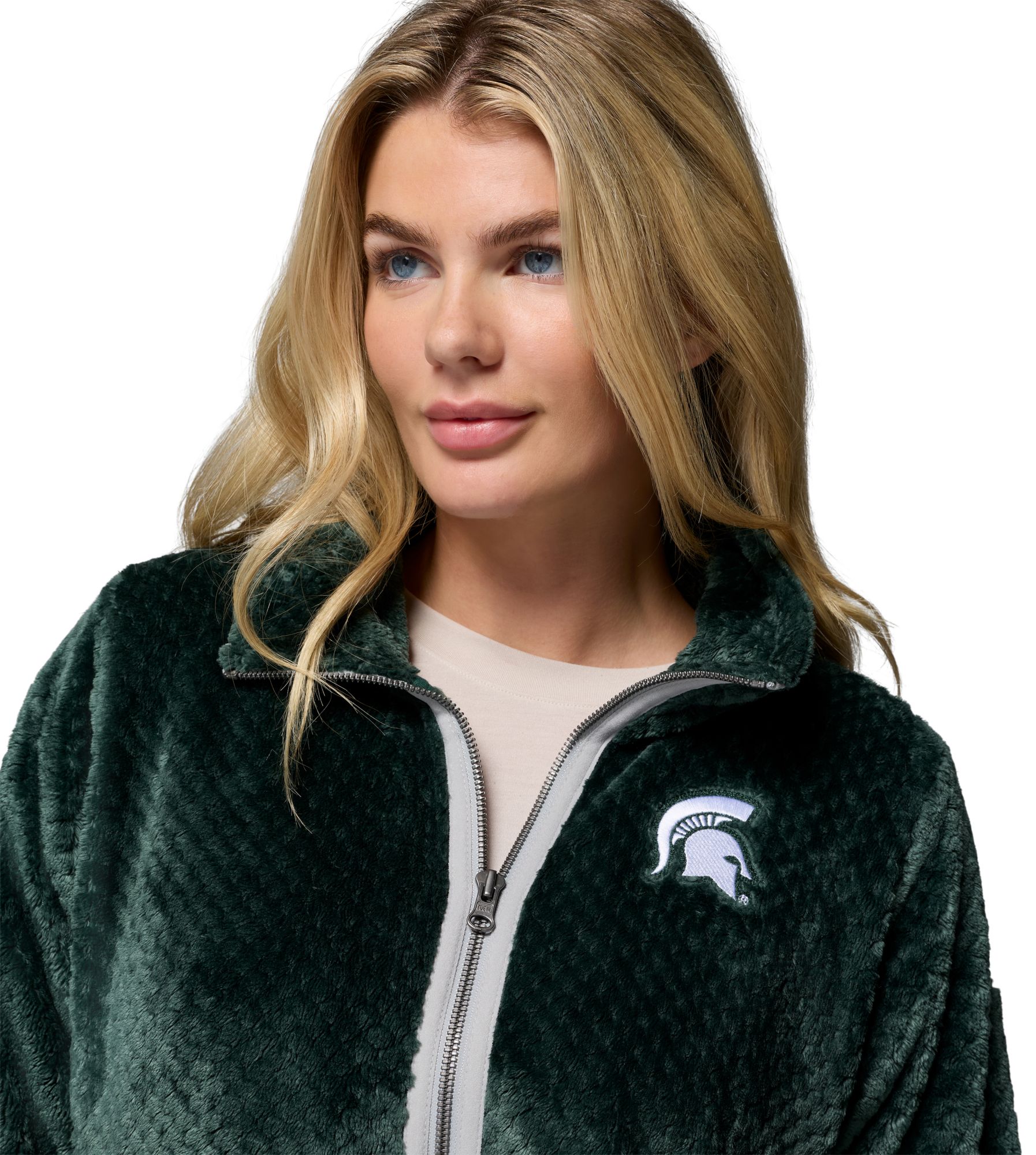 Columbia Women's Michigan State Spartans Spruce Fireside Sherpa Full-Zip Jacket product image