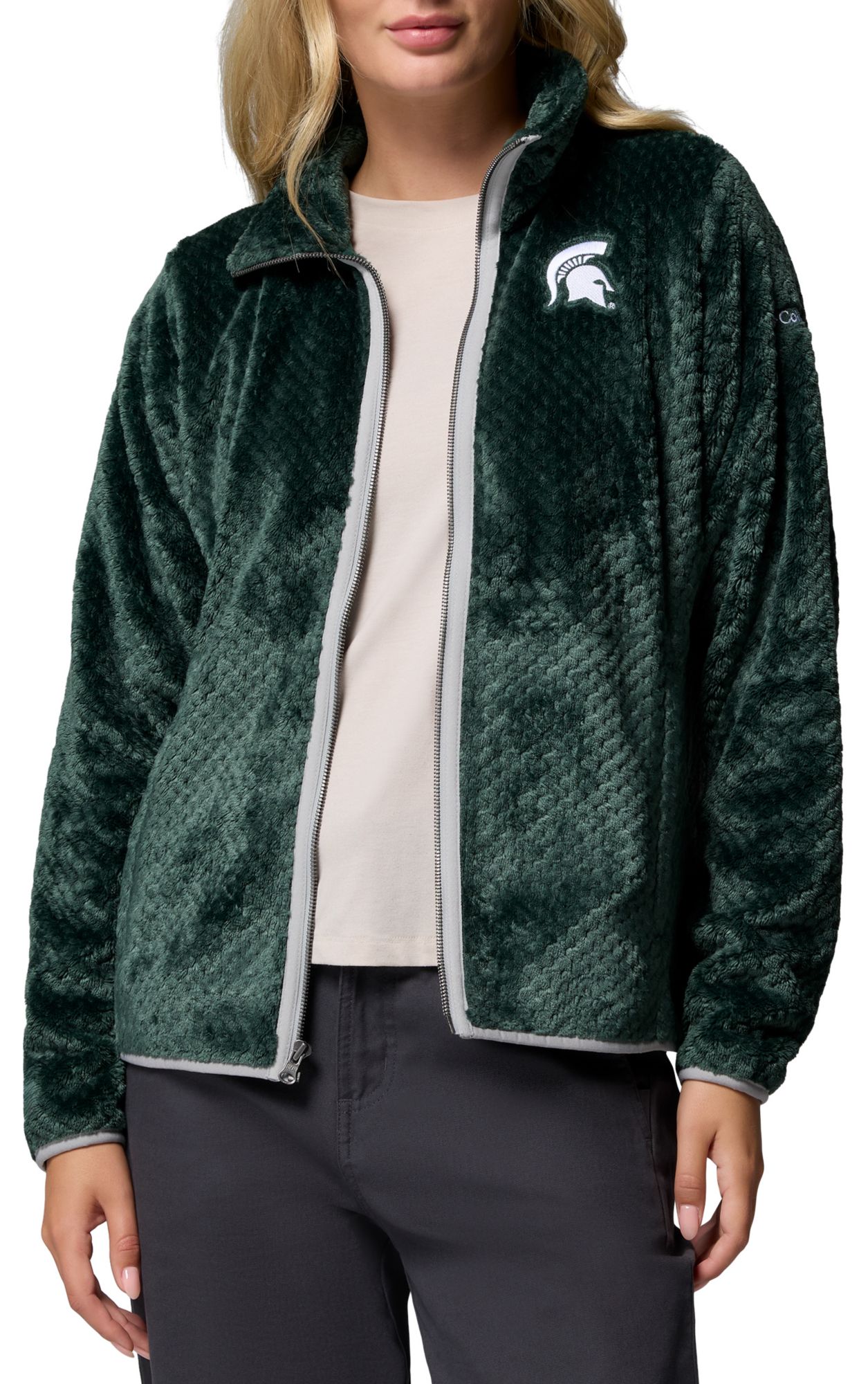 Columbia Women's Michigan State Spartans Spruce Fireside Sherpa Full-Zip Jacket product image