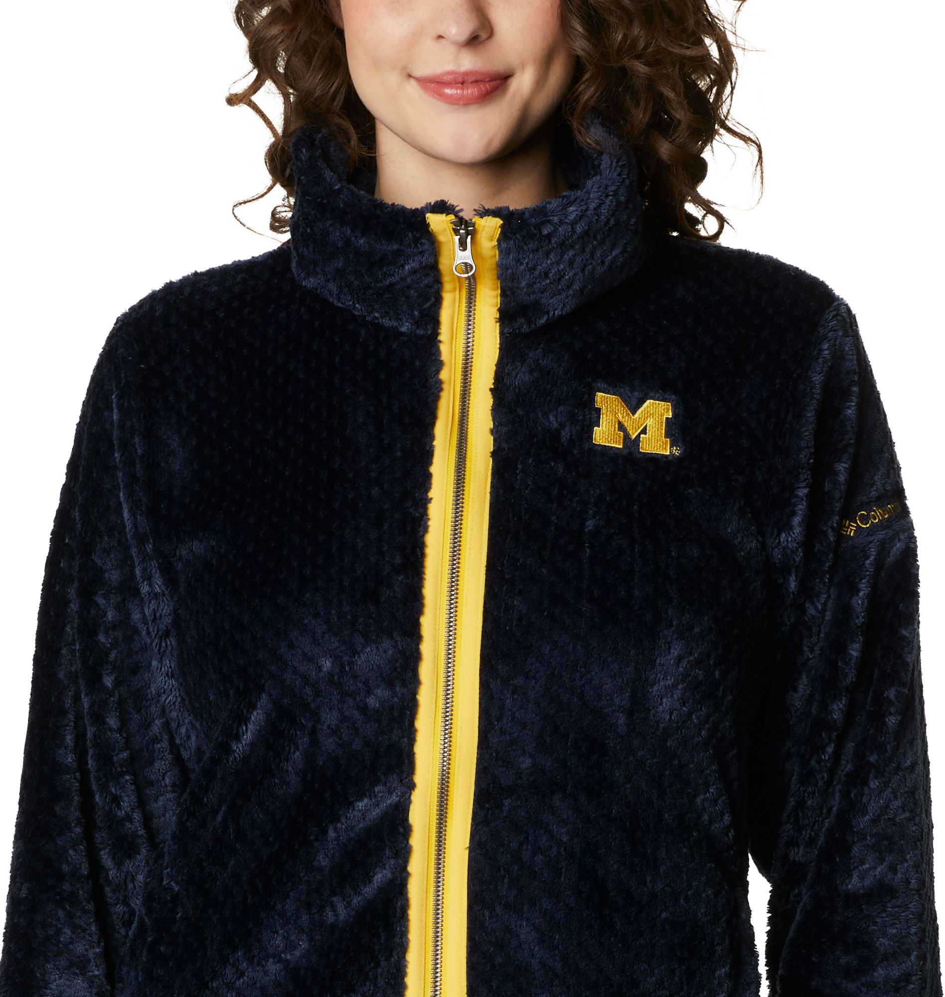 Columbia Women's Michigan Wolverines Blue Fire Side Sherpa Full-Zip Jacket product image