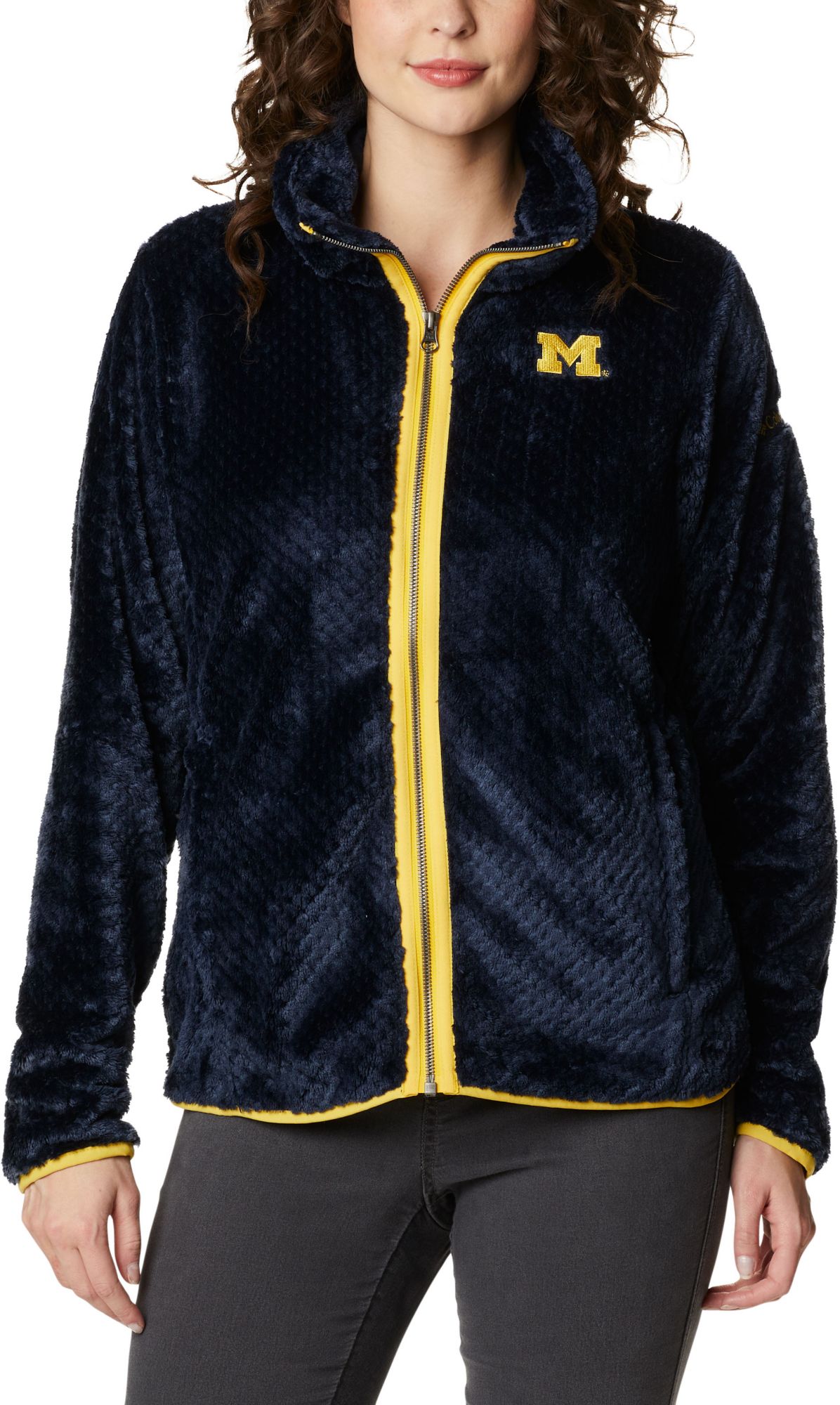 Columbia Women's Michigan Wolverines Blue Fire Side Sherpa Full-Zip Jacket product image