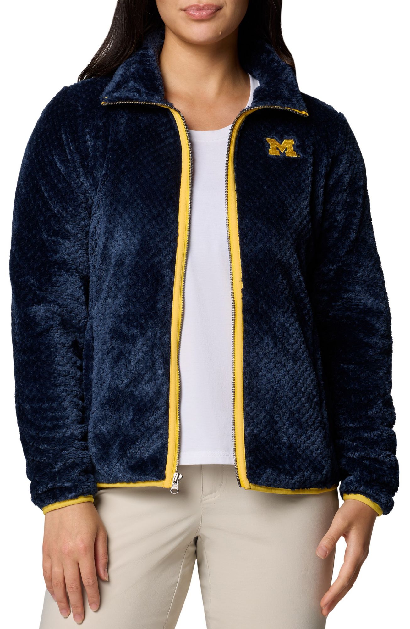 Columbia Women's Michigan Wolverines Collegiate Navy Fire Side Full-Zip Jacket product image