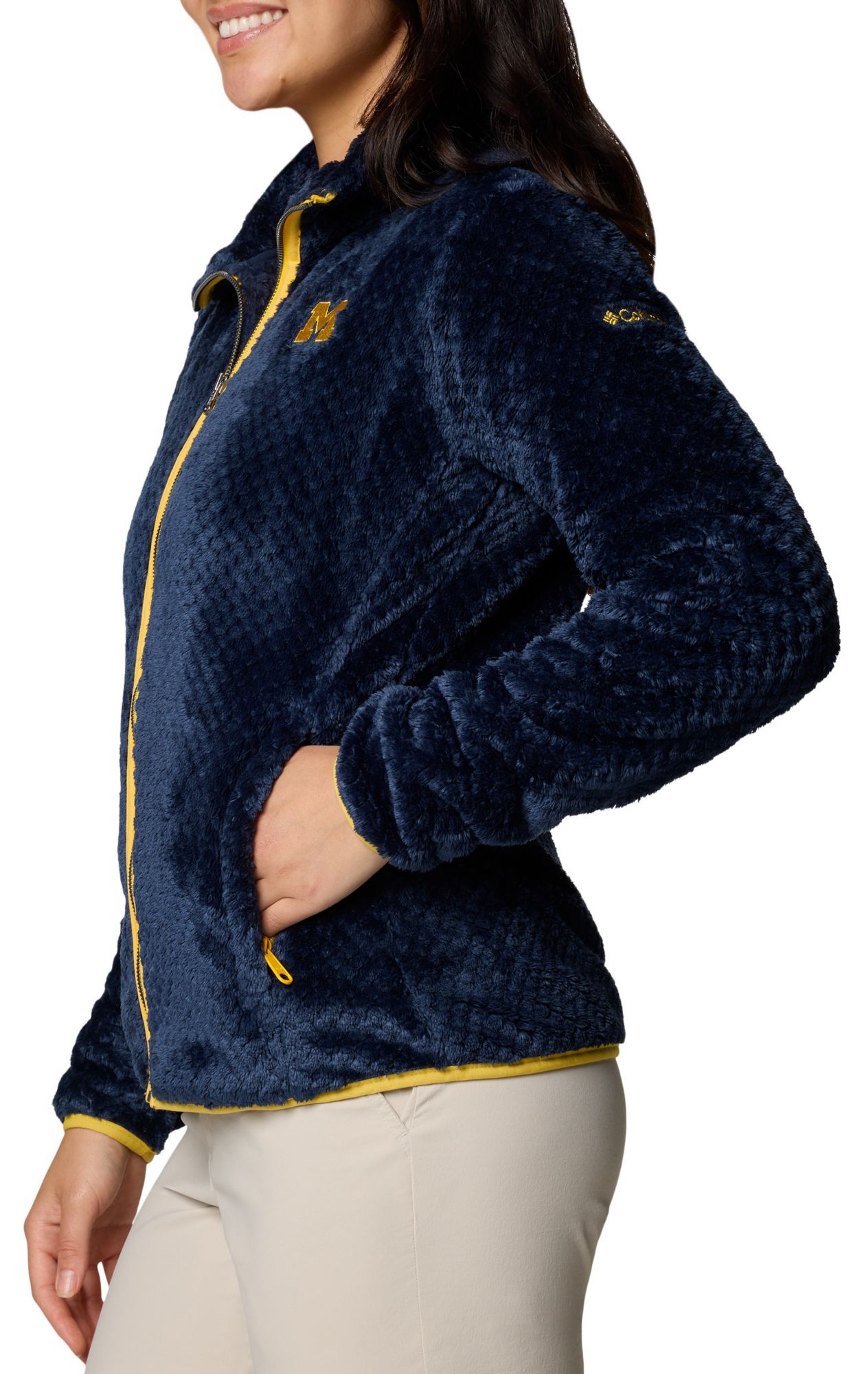 Columbia Women's Michigan Wolverines Collegiate Navy Fire Side Full-Zip Jacket product image