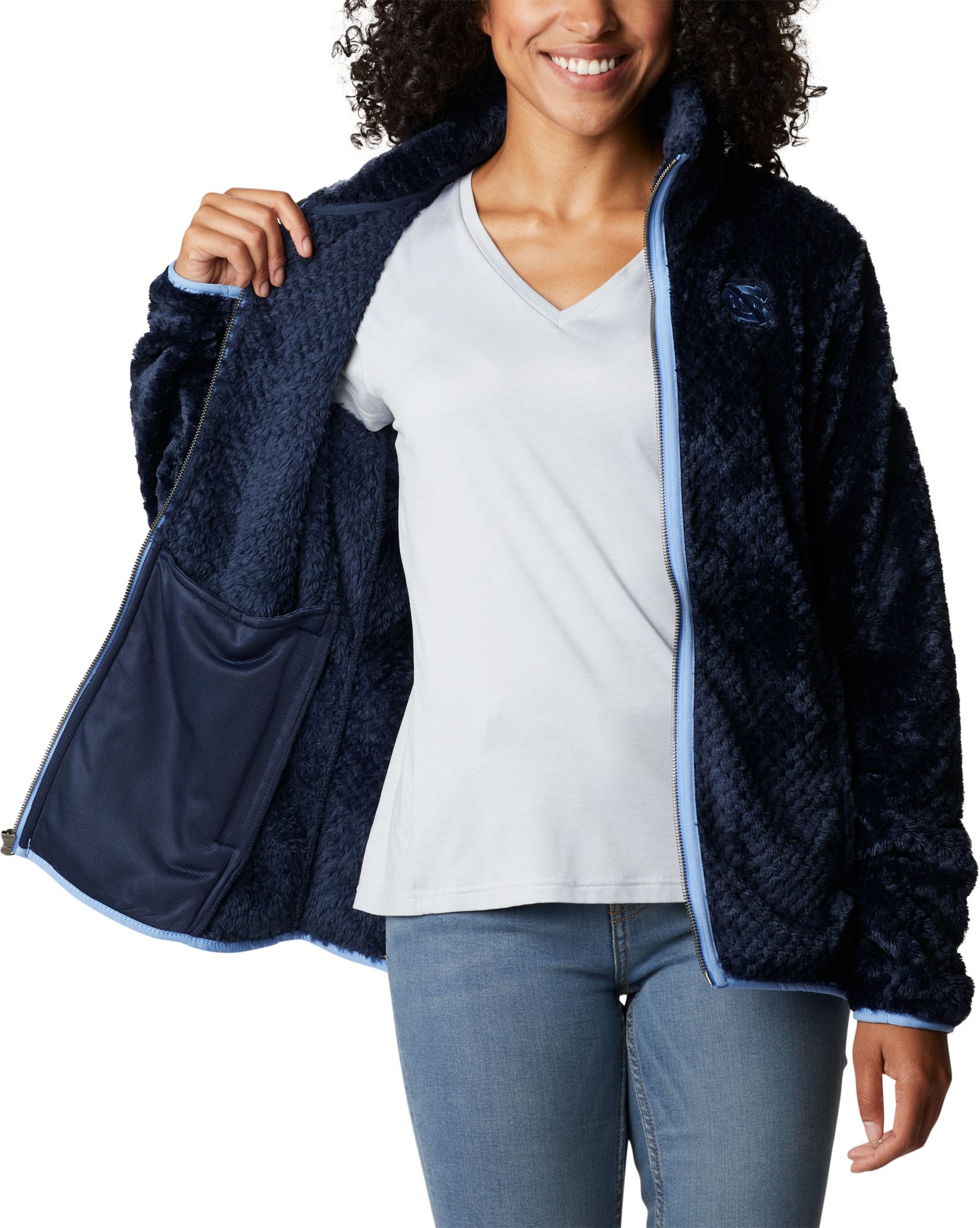 Columbia Women's North Carolina Tar Heels Navy Fire Side Sherpa Full-Zip Jacket product image