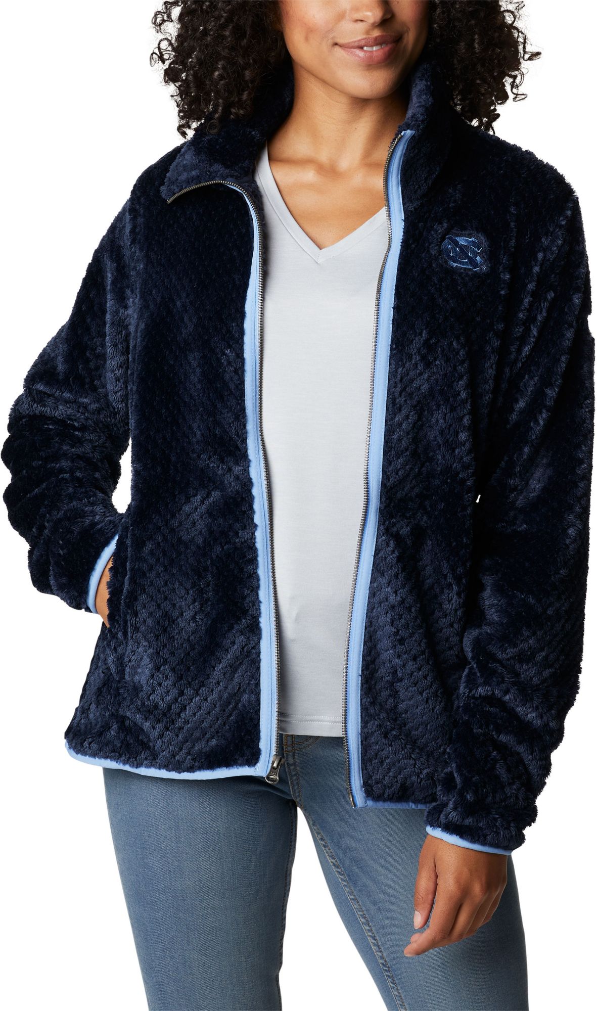 Columbia Women's North Carolina Tar Heels Navy Fire Side Sherpa Full-Zip Jacket product image