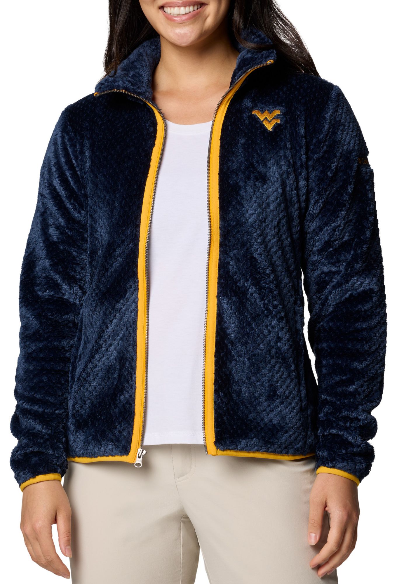 Columbia Women's West Virginia Mountaineers Collegiate Navy Fire Side Full-Zip Jacket product image