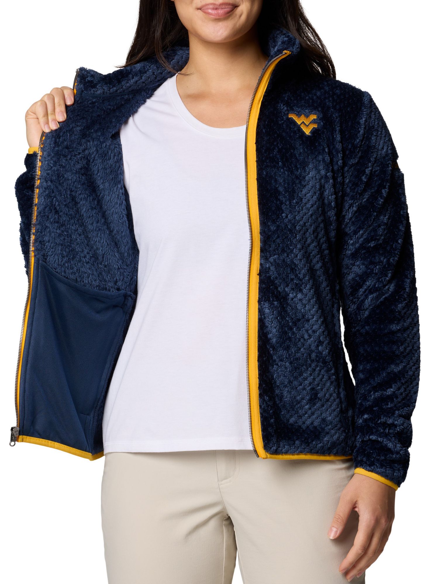 Columbia Women's West Virginia Mountaineers Collegiate Navy Fire Side Full-Zip Jacket product image