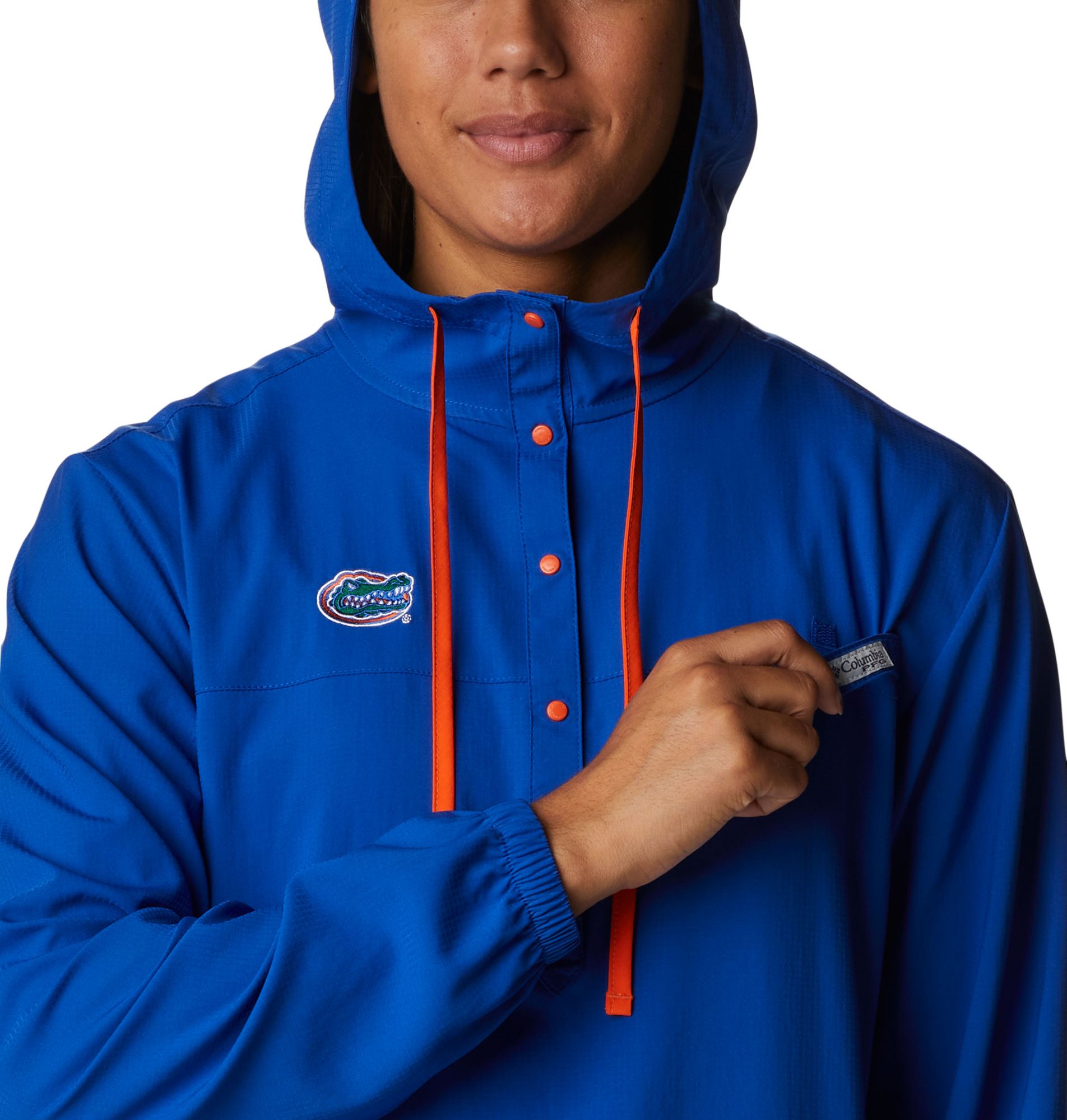 Columbia Women's Florida Gators Blue PFG Tamiami Quarter-Snap Long Sleeve Hooded Shirt