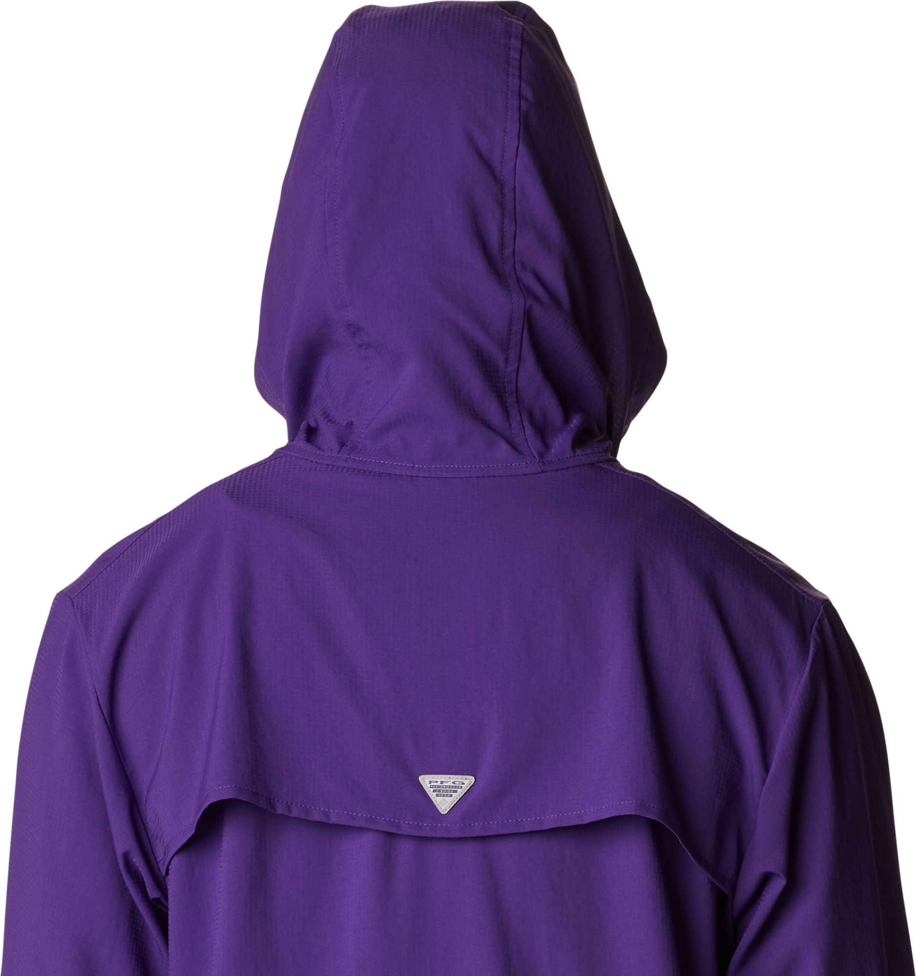 Columbia Women's LSU Tigers Purple PFG Tamiami Quarter-Snap Long Sleeve Hooded Shirt product image