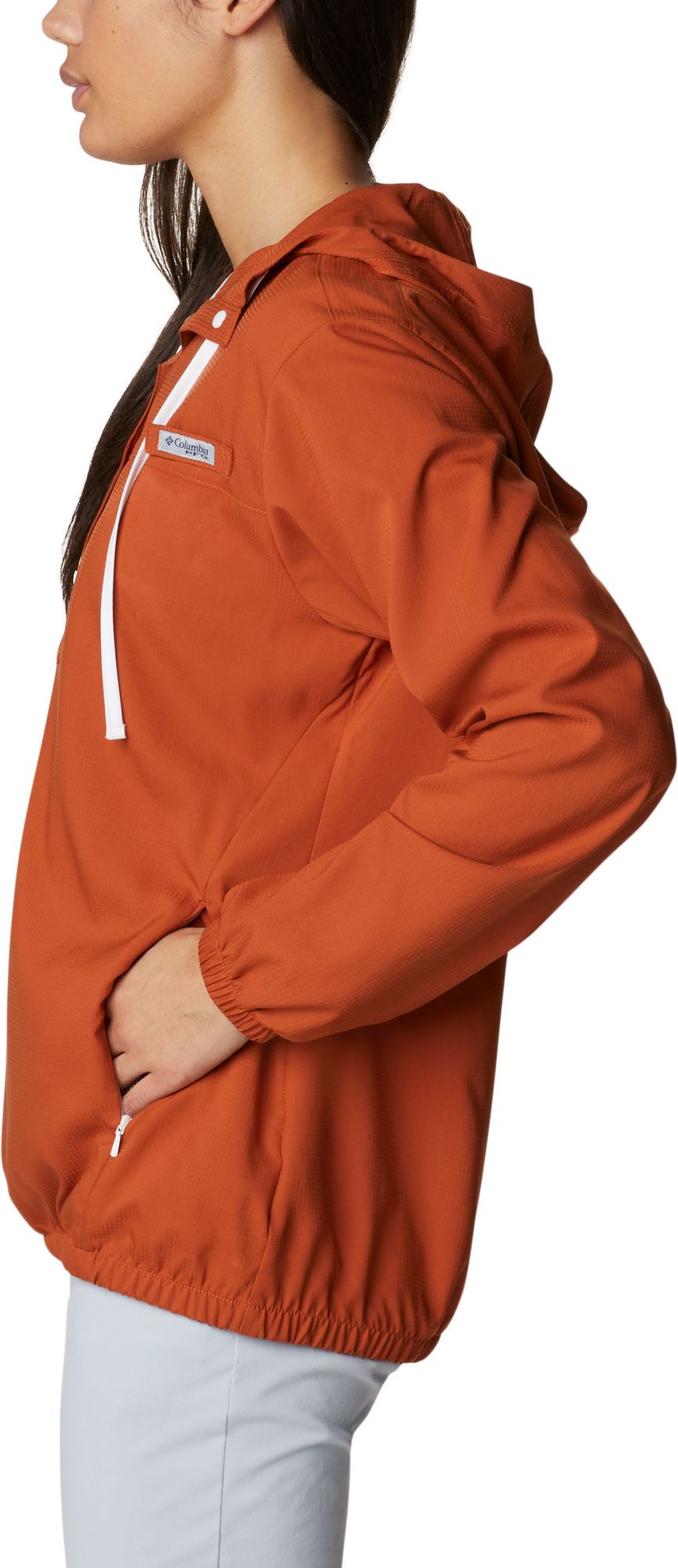 Columbia Women's Texas Longhorns Burnt Orange PFG Tamiami Quarter-Snap Long Sleeve Hooded Shirt product image