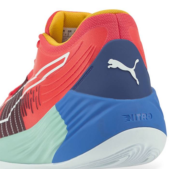 PUMA Fusion Nitro Basketball Shoes Mens Training Shoes Blue/Yellow/Red